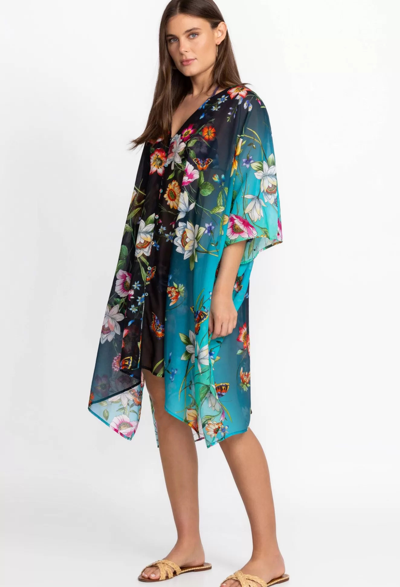 Swim & Resort>Johnny Was Adjustable Kaften Ombre Garden