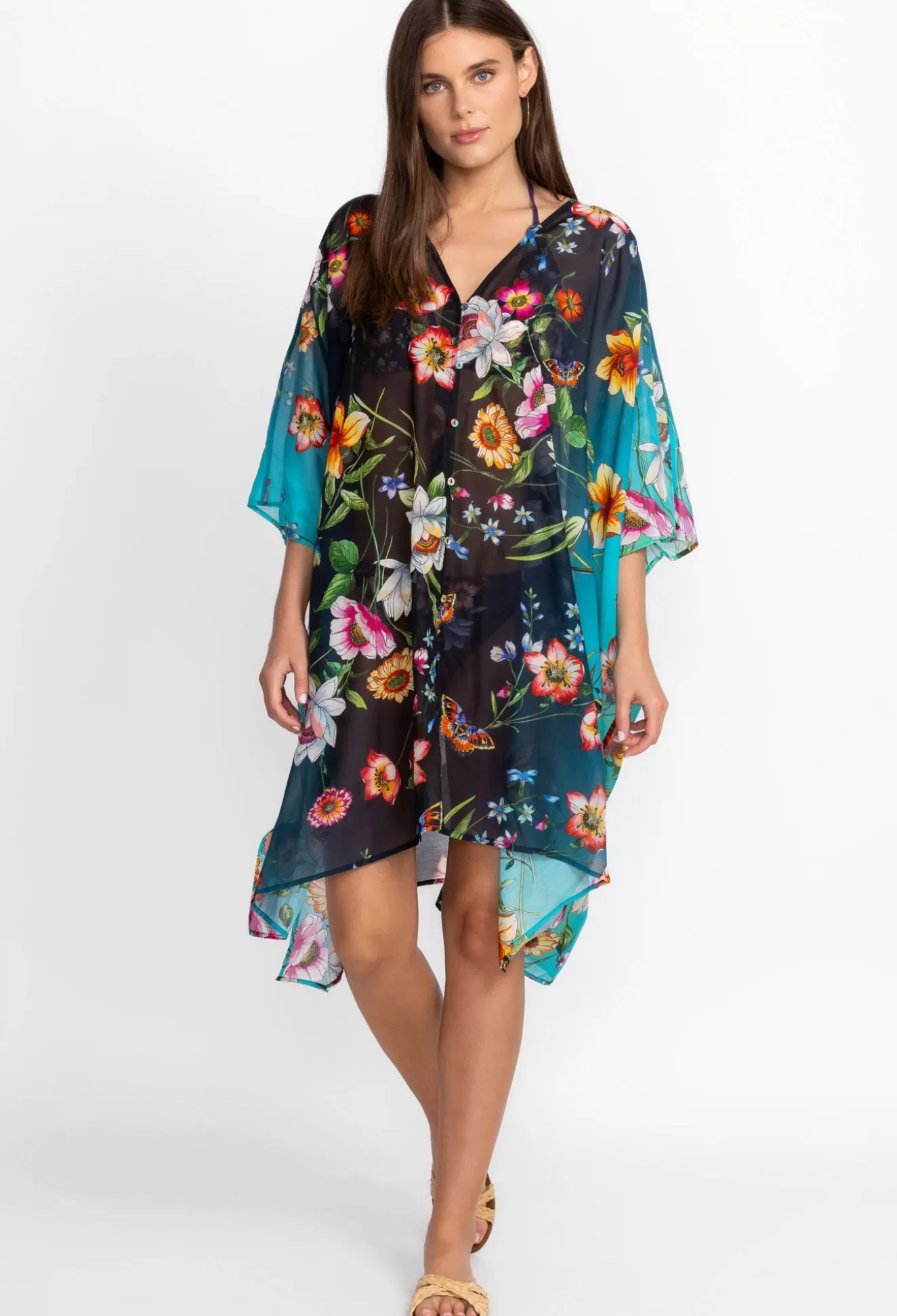 Swim & Resort>Johnny Was Adjustable Kaften Ombre Garden