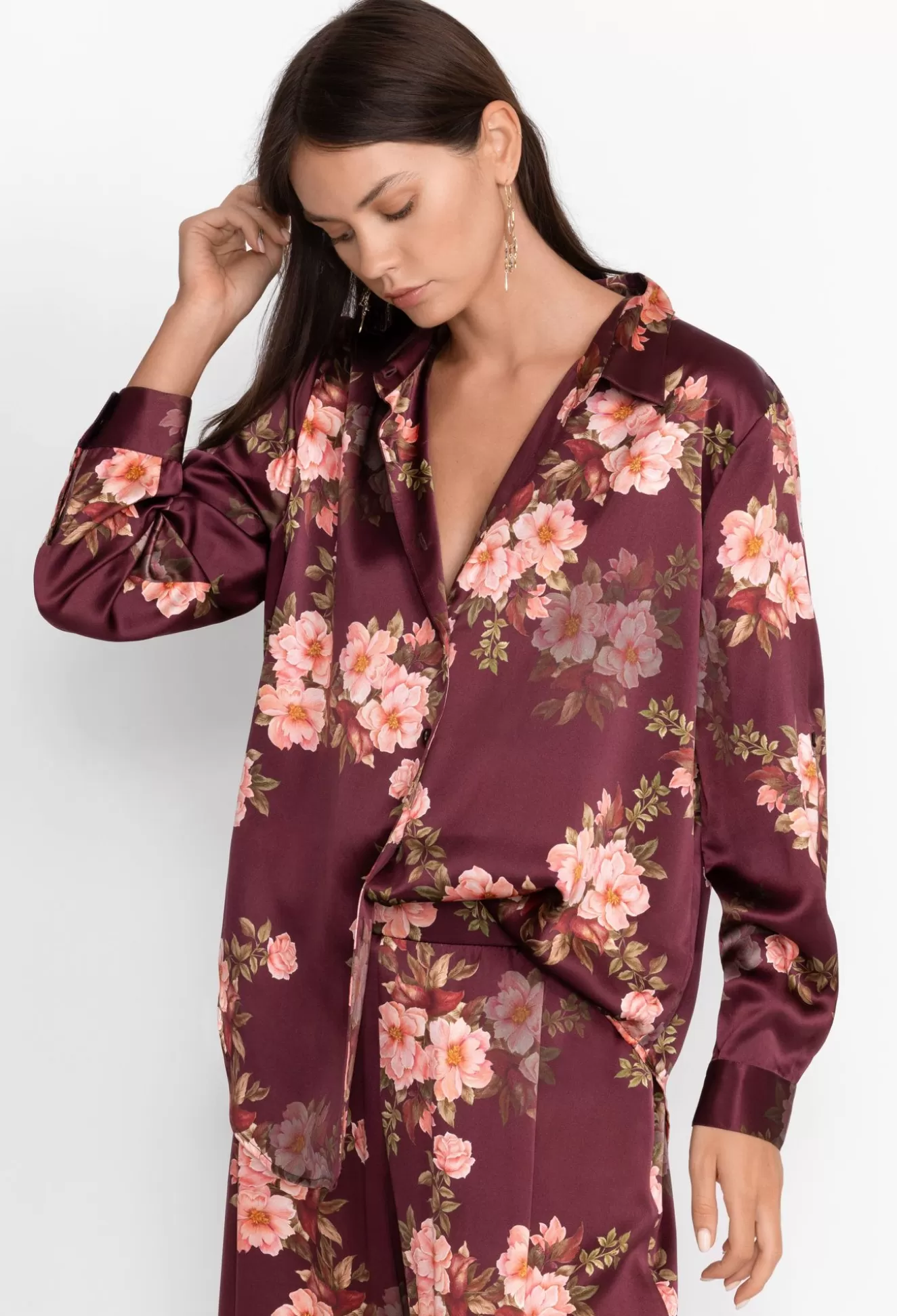 Tops>Johnny Was Amanza Roll Sleeve Shirt Winonna