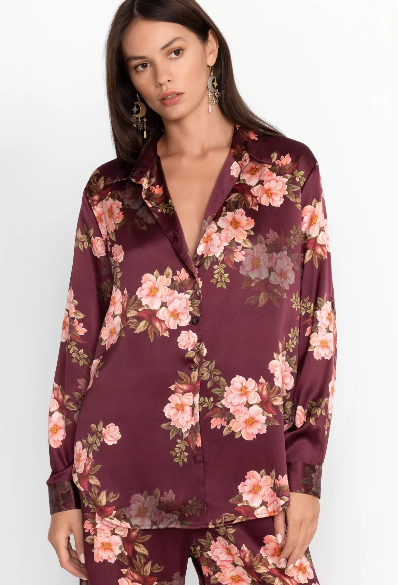 Tops>Johnny Was Amanza Roll Sleeve Shirt Winonna