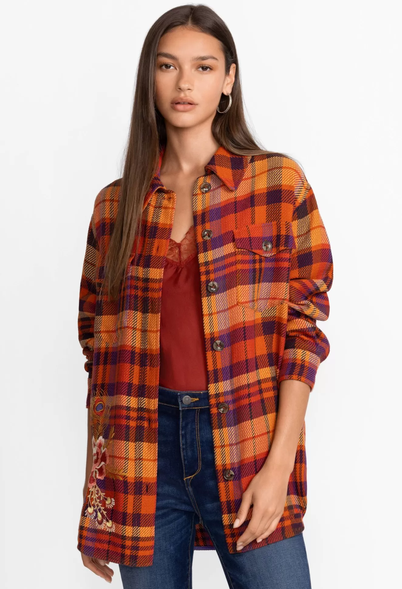 Outerwear>Johnny Was Ananke Shirt Jacket Plaid
