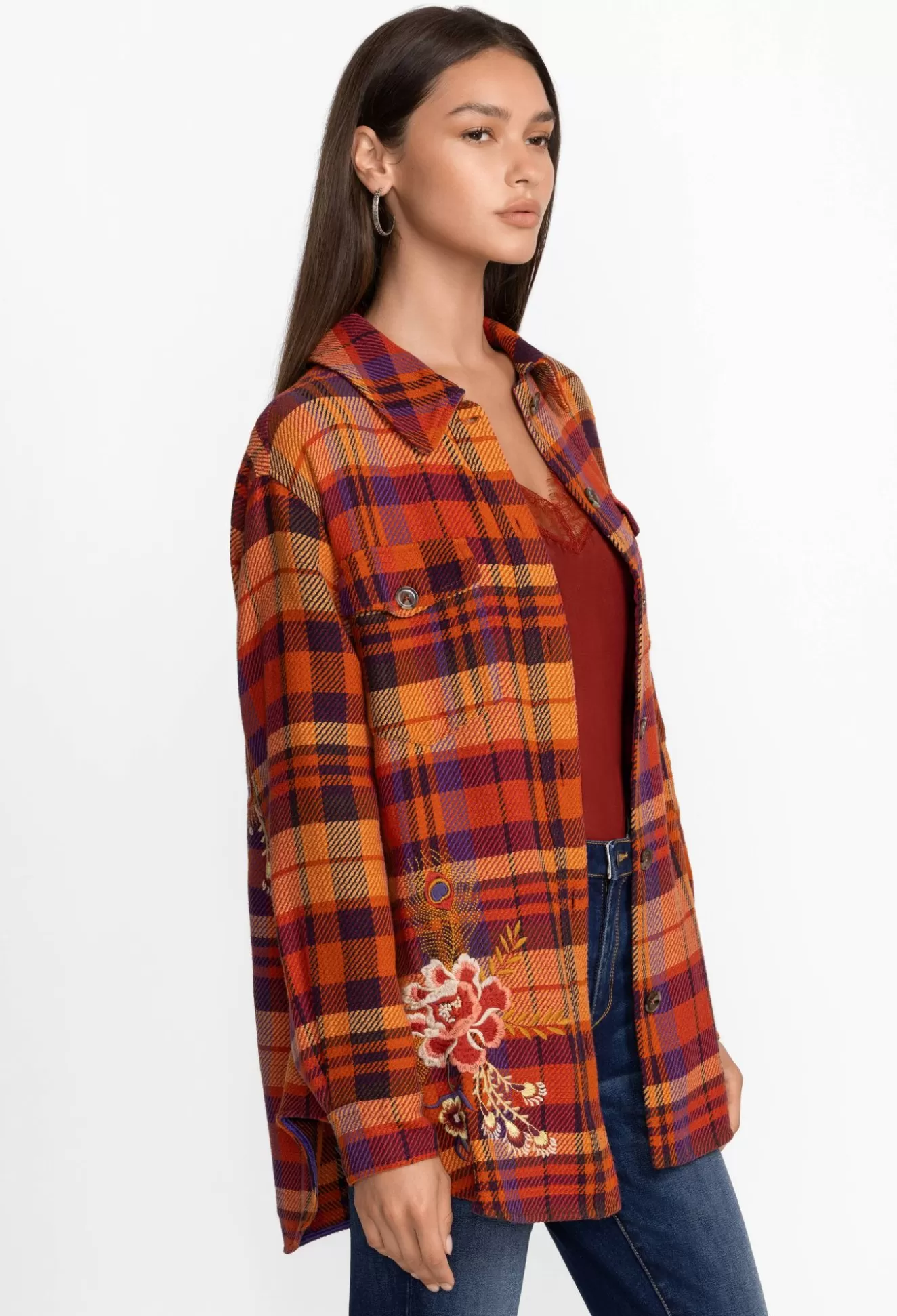 Outerwear>Johnny Was Ananke Shirt Jacket Plaid