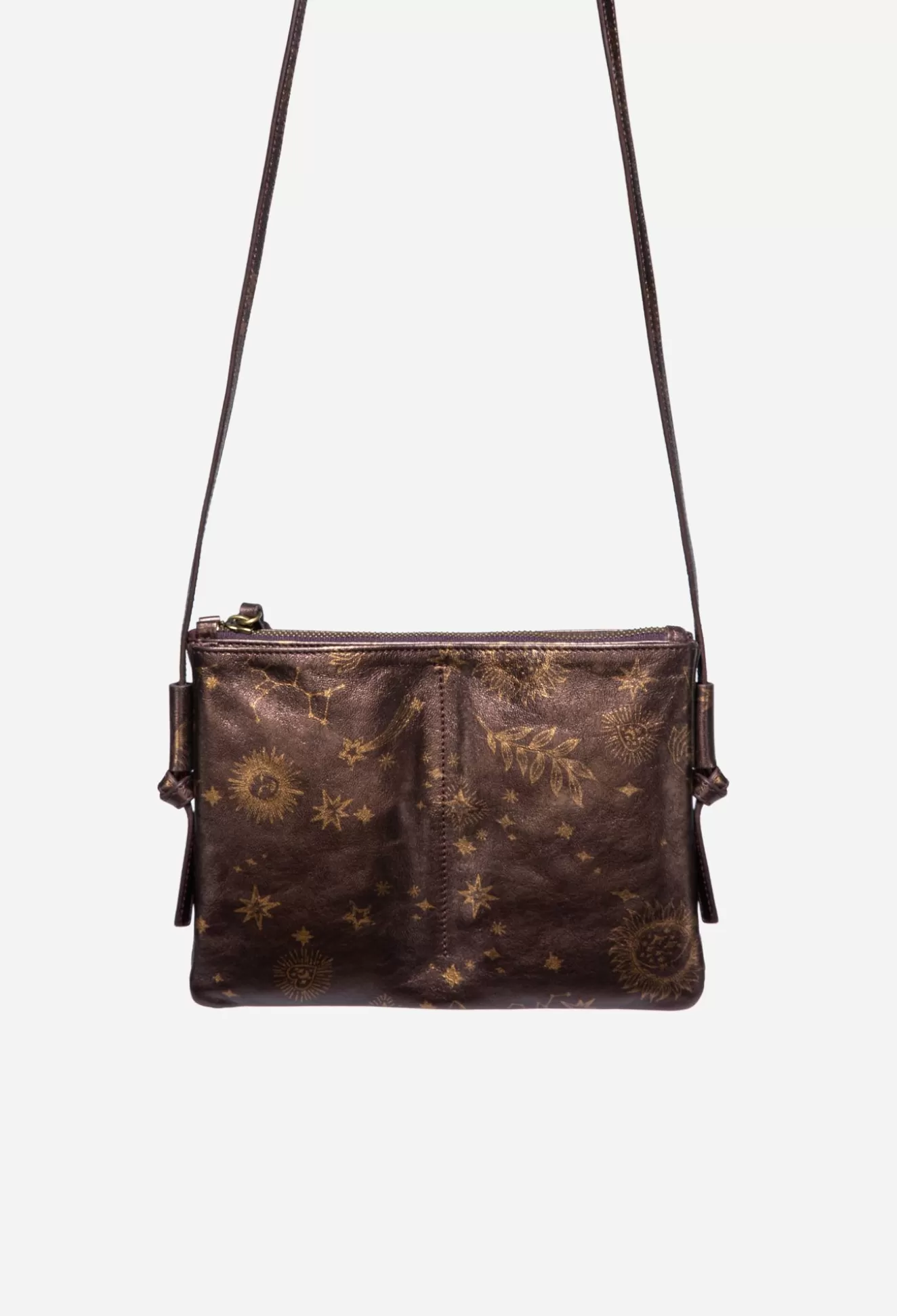 Handbags>Johnny Was Asteria Italian Leather Crossbody Bag Barolo