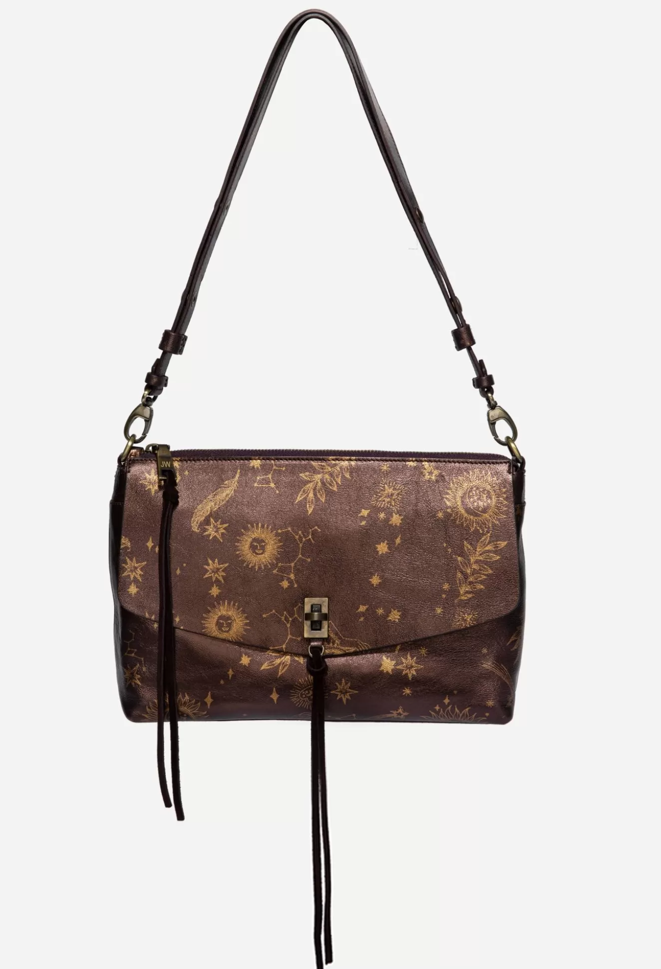 Handbags>Johnny Was Asteria Italian Leather Shoulder Bag Barolo