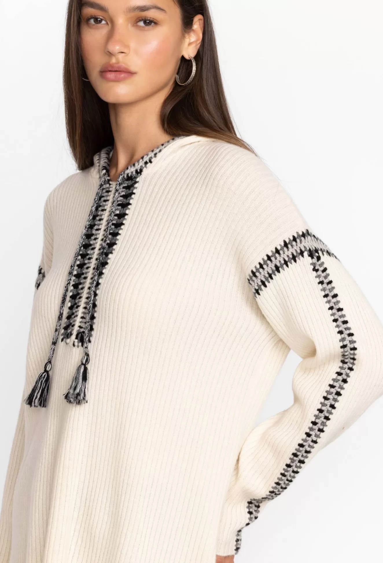 Tops>Johnny Was Beltran Multi Color Whipstitch Baja Cream
