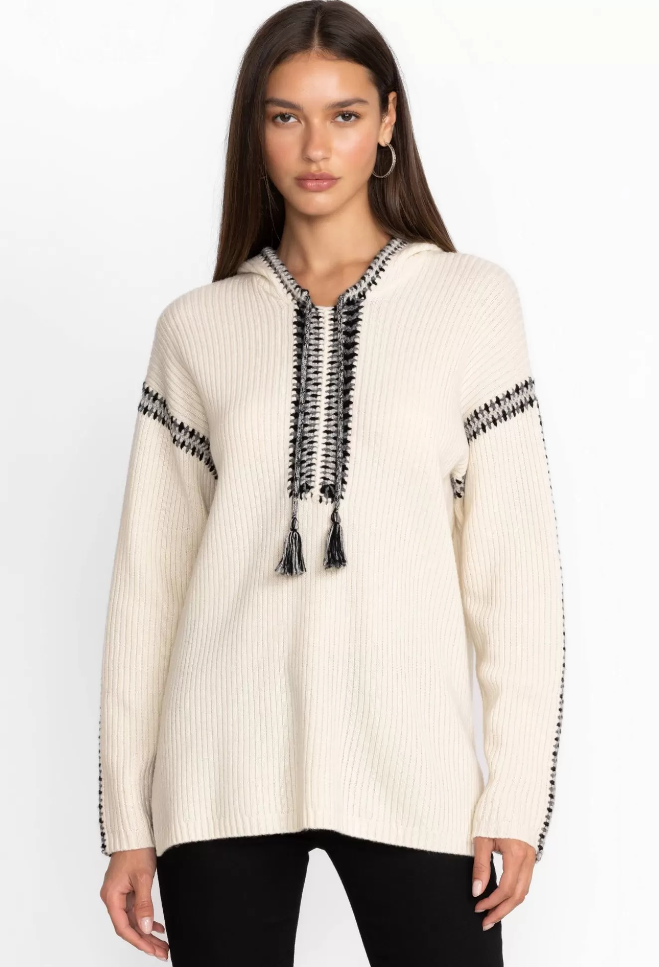 Tops>Johnny Was Beltran Multi Color Whipstitch Baja Cream