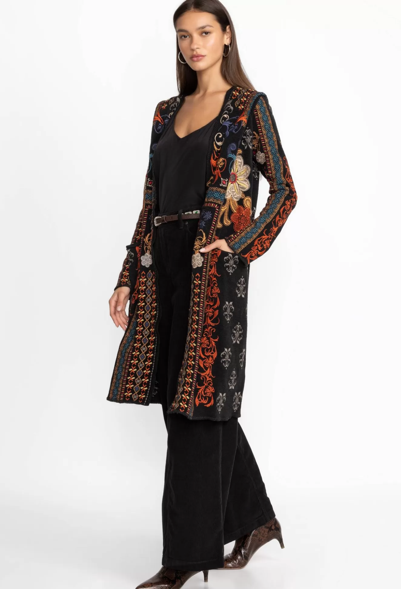 Outerwear>Johnny Was Biya Duster - Fabiana Black