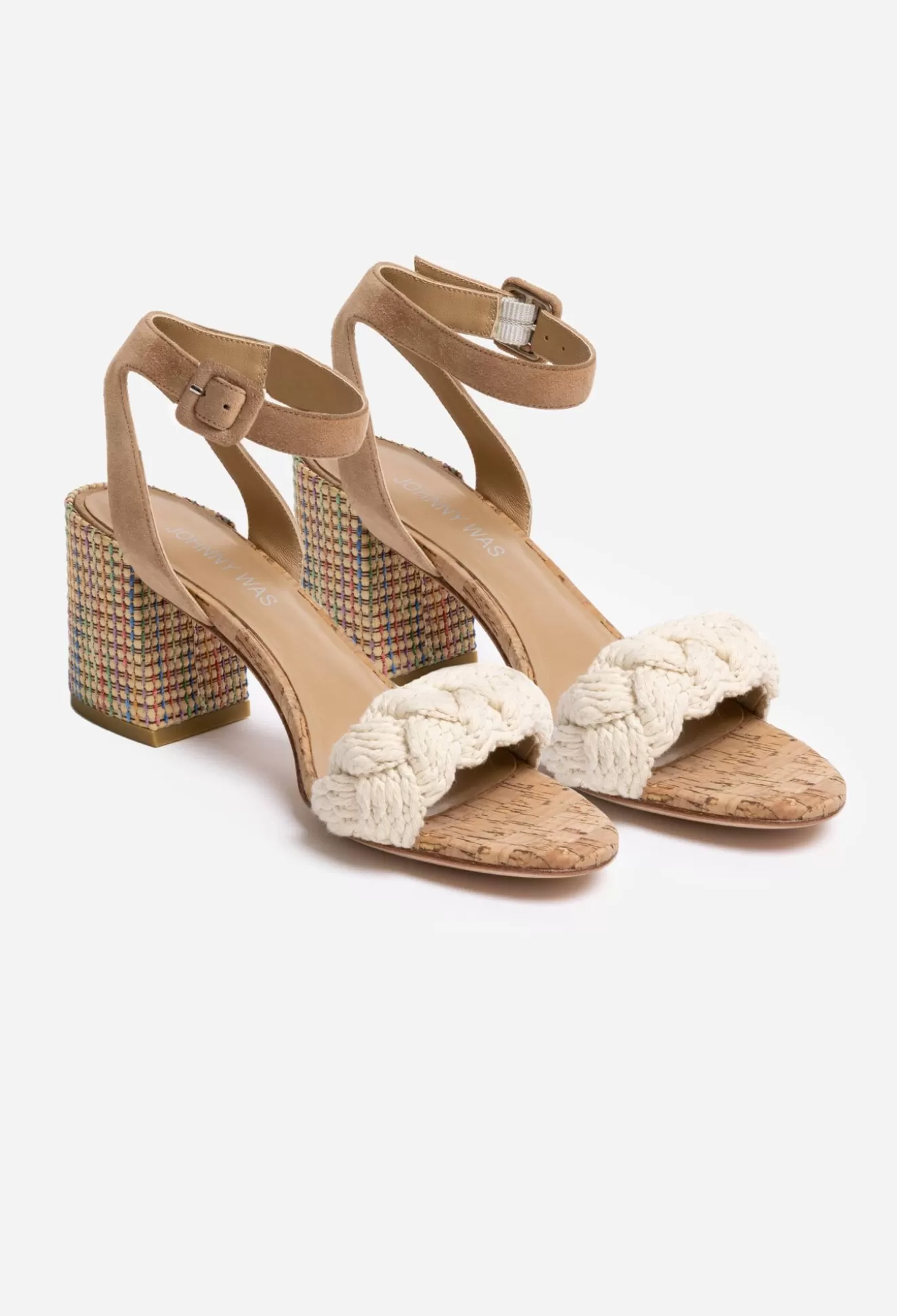 Shoes>Johnny Was Braid Block Heel Natural