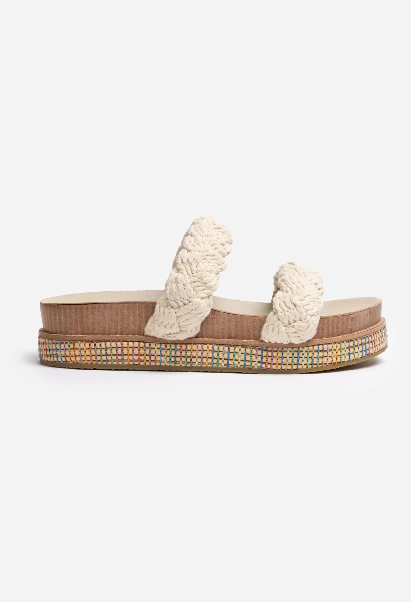 Shoes>Johnny Was Braided Rope Sandal - Cream Multi