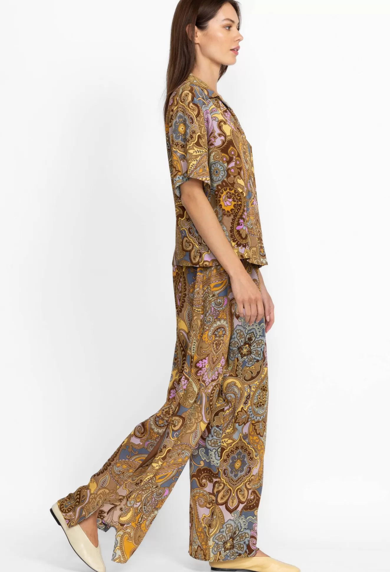 Sleepwear>Johnny Was Brooklyn Long Set Sandalwood