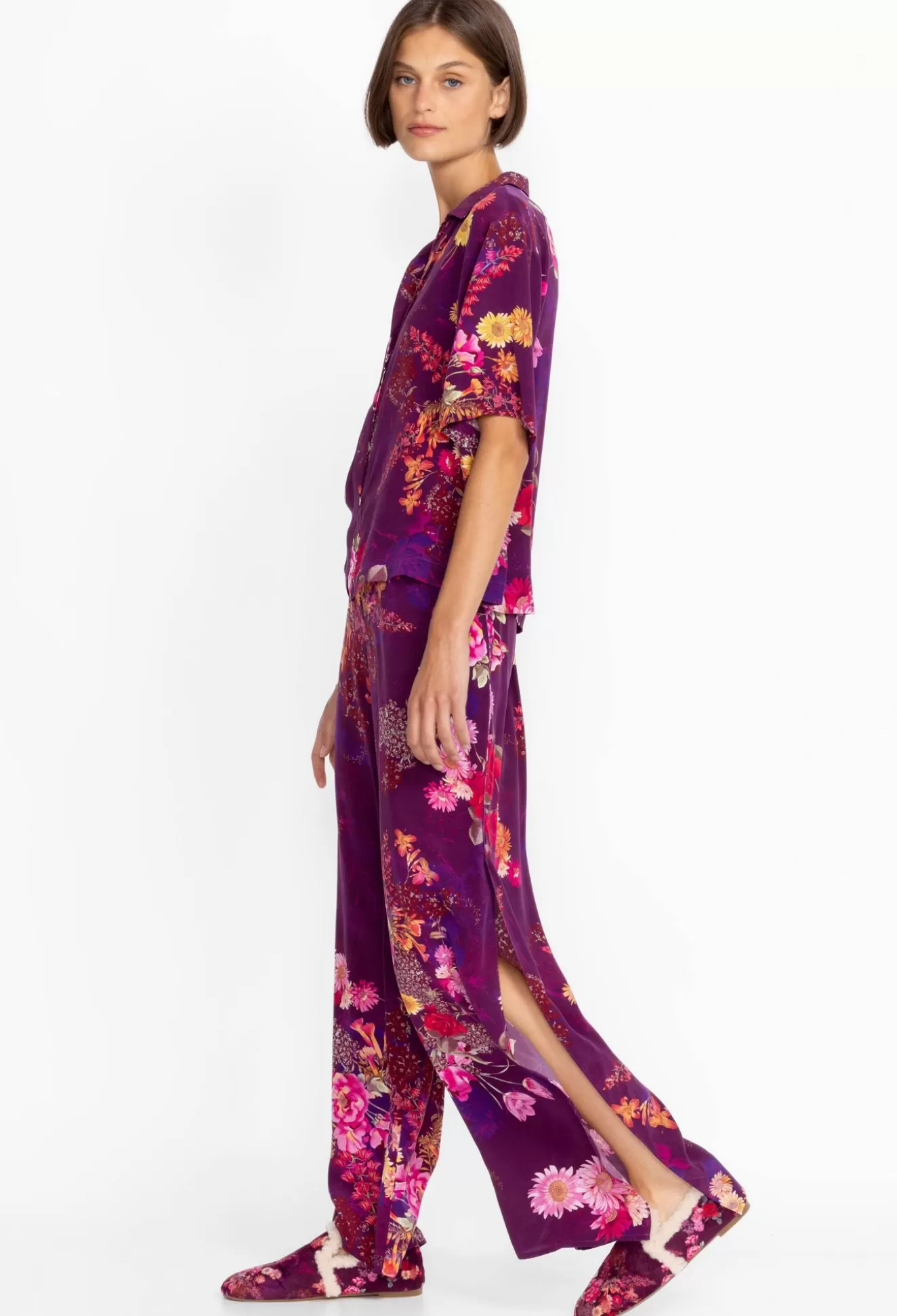 Sleepwear>Johnny Was Brooklyn Long Set - Sweet Bouquet Multi