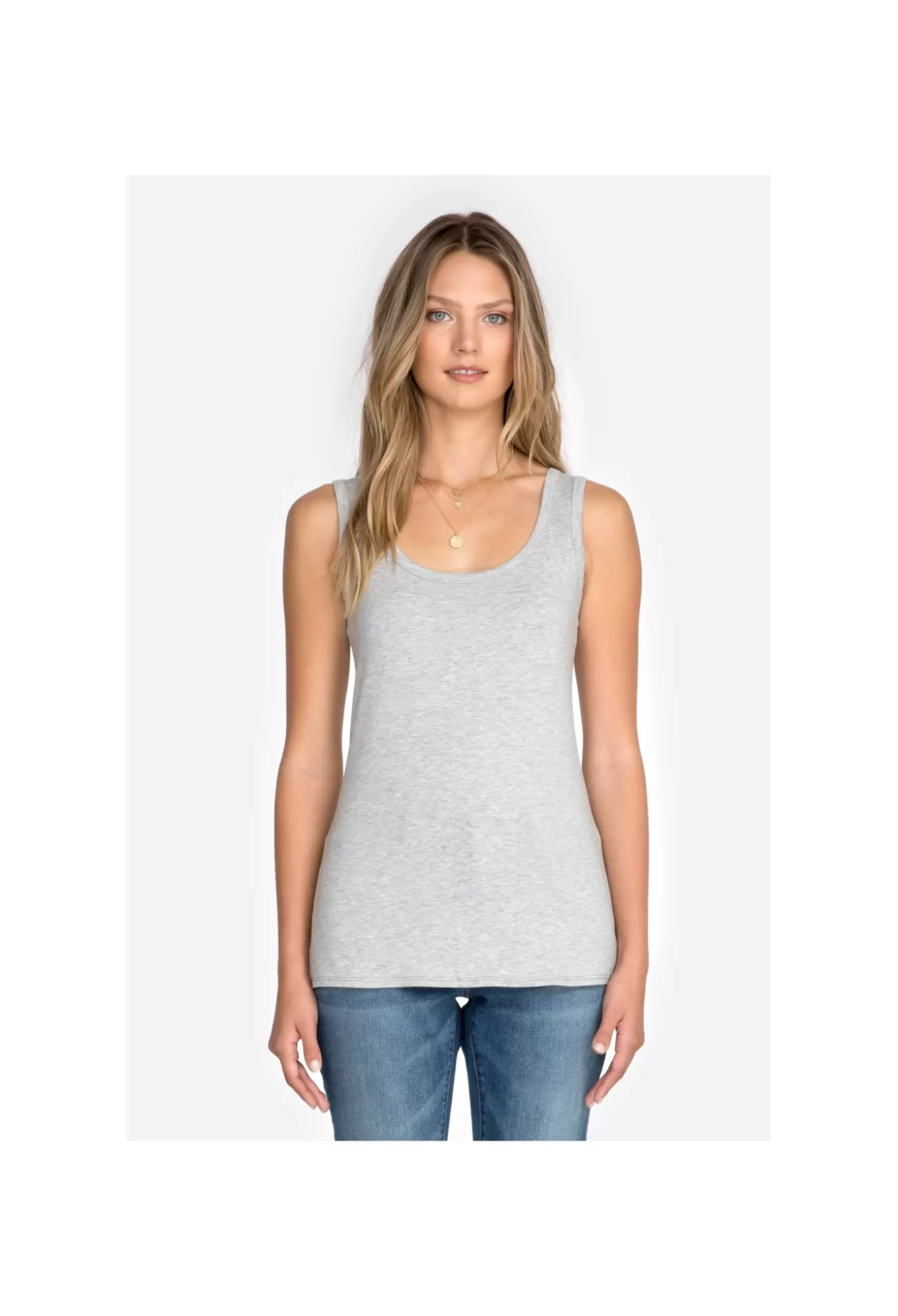 Tops>Johnny Was Calme Basic Tank Heather Grey