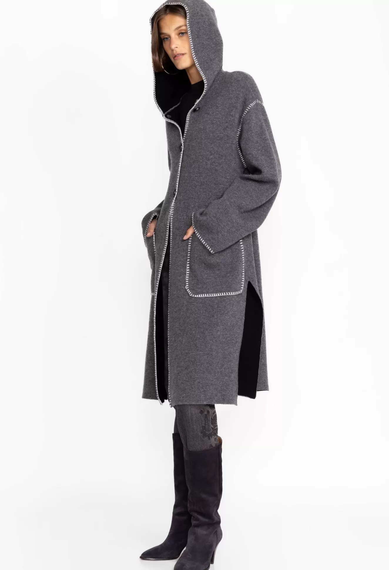 Outerwear>Johnny Was Calme Wool Coat Black