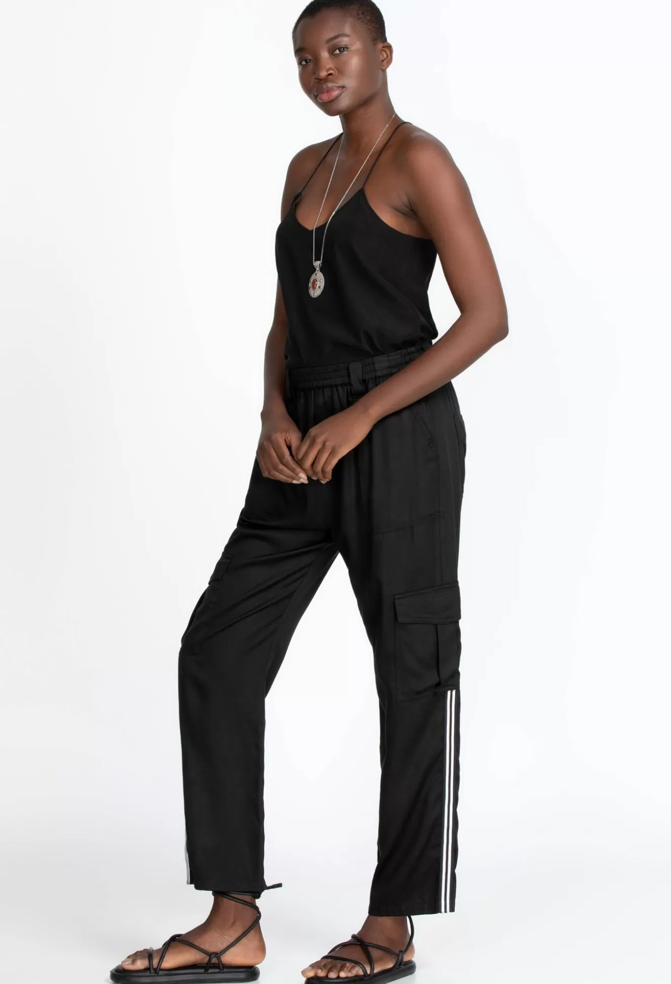Bottoms>Johnny Was Campo Drawstring Cargo Pant Black