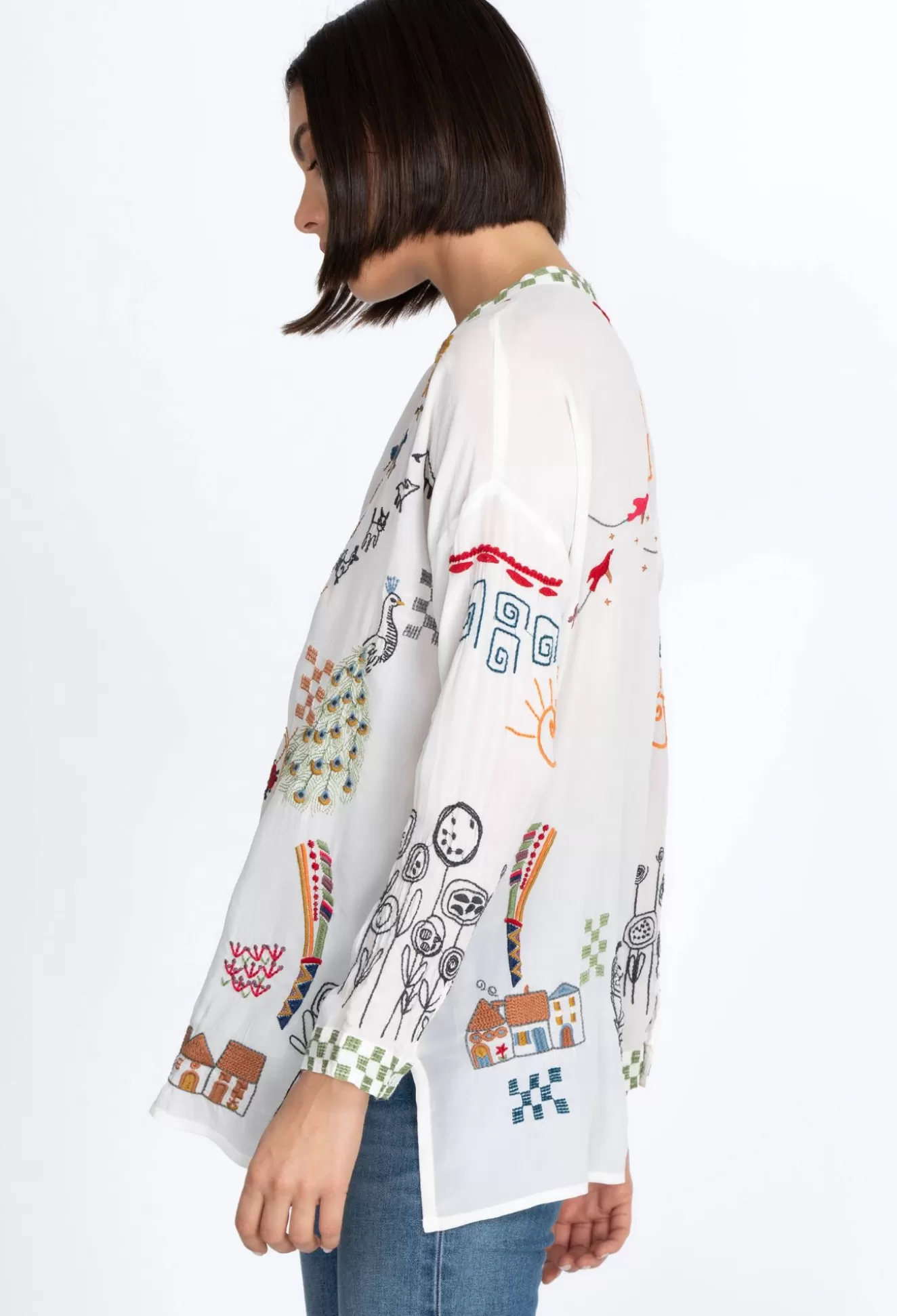Tops>Johnny Was Cartagena Blouse Natural