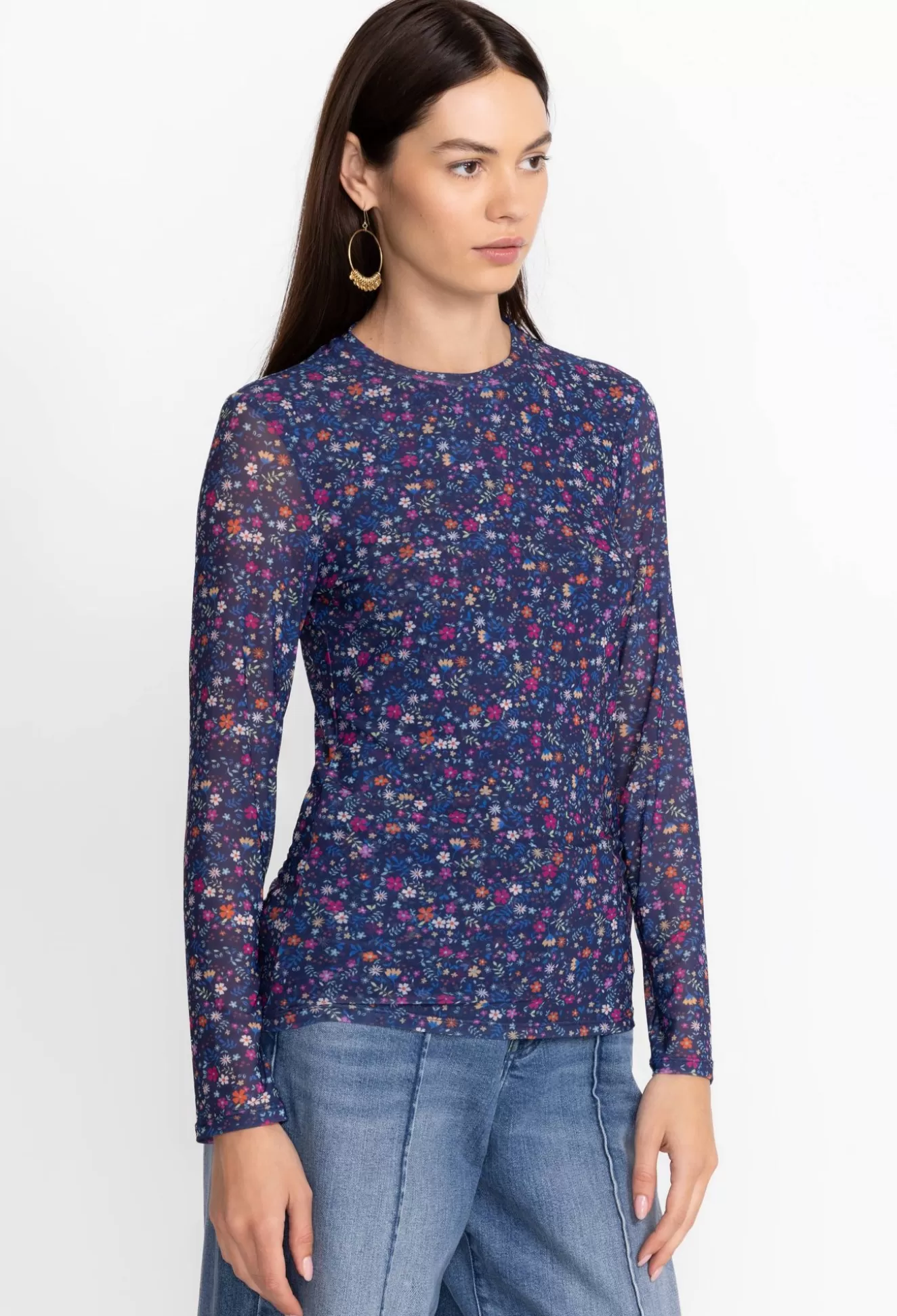 Tops>Johnny Was Catalina Mesh Tee Multi