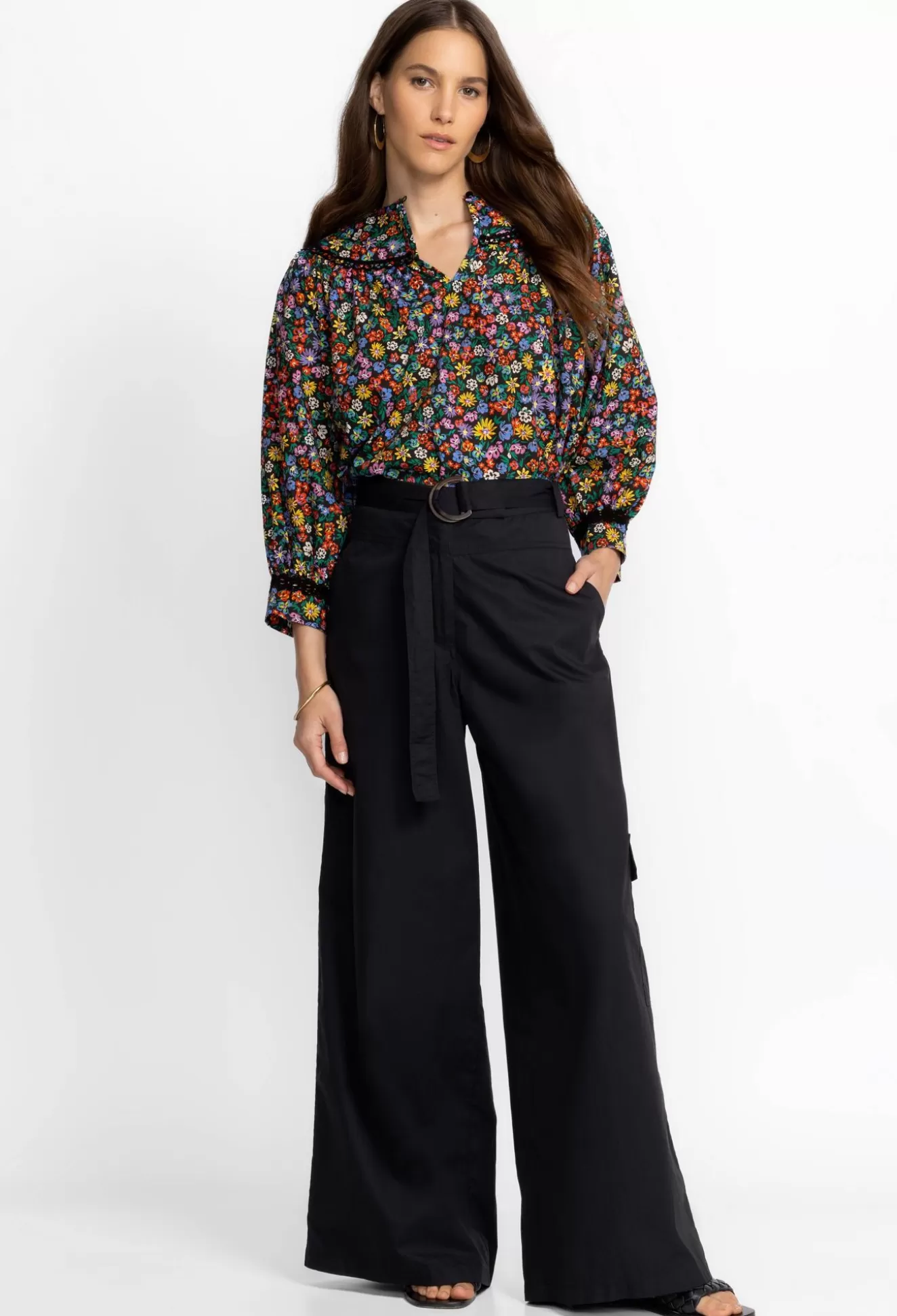 Bottoms>Johnny Was Christine Cargo Pant Black
