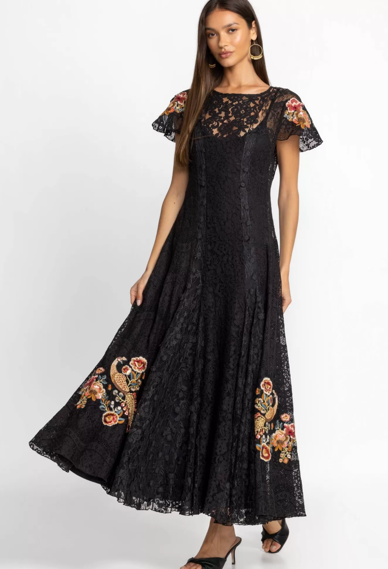 Dresses>Johnny Was Cloe Lace Dress Black