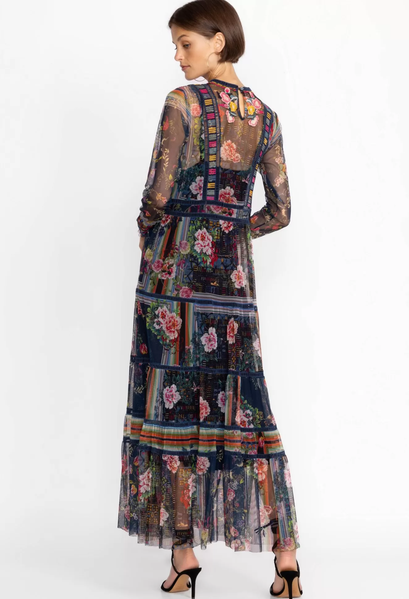 Dresses>Johnny Was Dayana Mesh Dress Multi