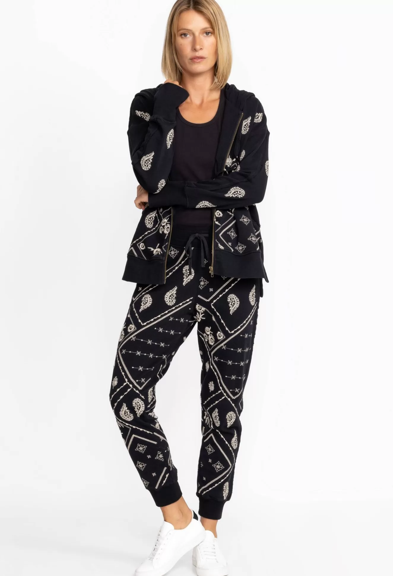Bottoms>Johnny Was Devi Raw Seam Jogger Black