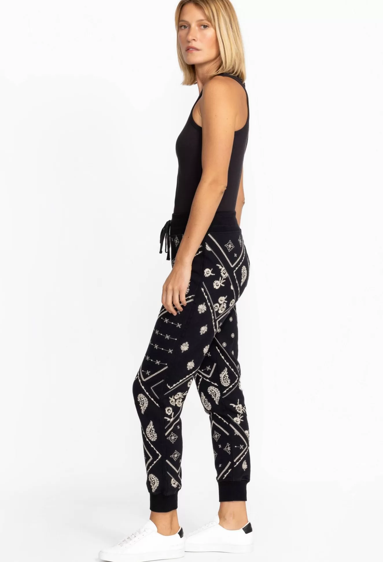 Bottoms>Johnny Was Devi Raw Seam Jogger Black