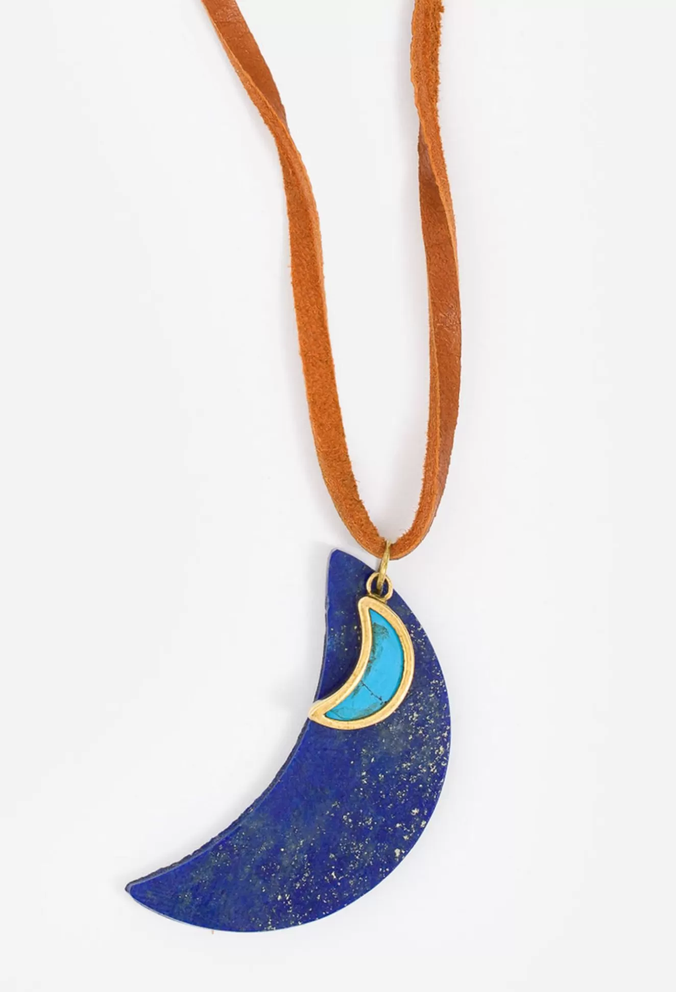 Jewelry>Johnny Was Double Moon Necklace Natural