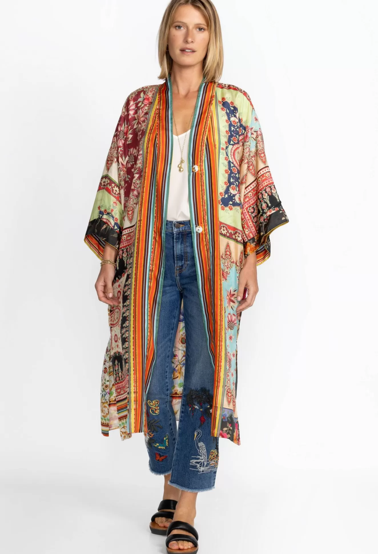 Kimonos>Johnny Was Dreamer Jules Kimono Reversible Charcoal Dreamer