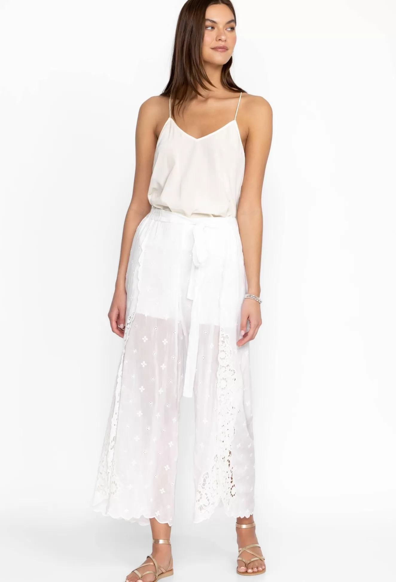 Bottoms>Johnny Was Eleuthera Wrap Pant White