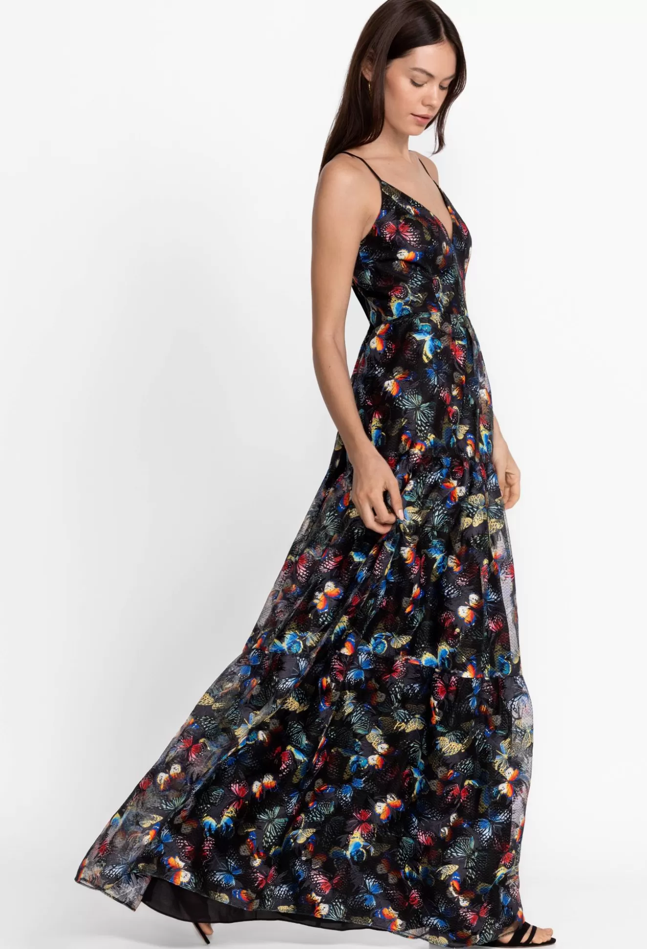 Dresses>Johnny Was Embroidered Maxi Dress Papillon