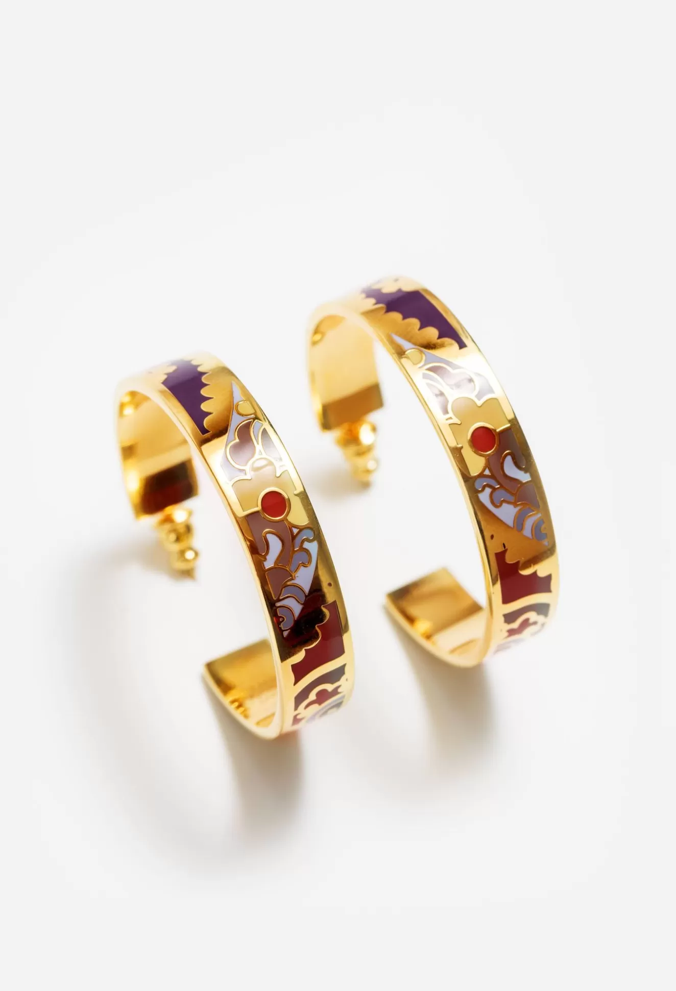 Jewelry>Johnny Was Enamel Hoop Earring Sandalwood
