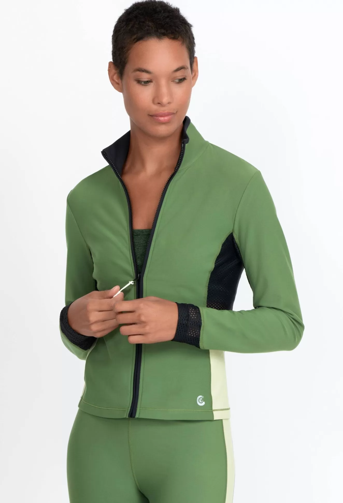Outerwear>Johnny Was Endurance Mesh Zip Jacket True Blue