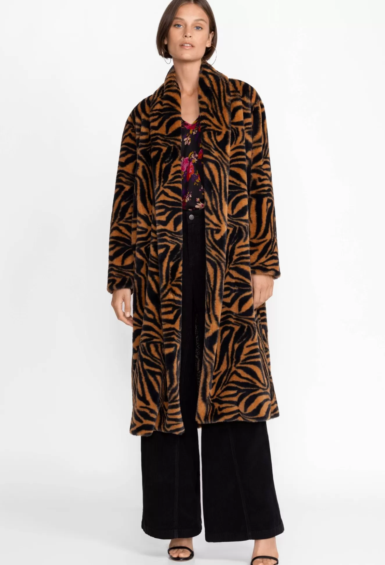 Outerwear>Johnny Was Faux Fur Long Coat Sonora