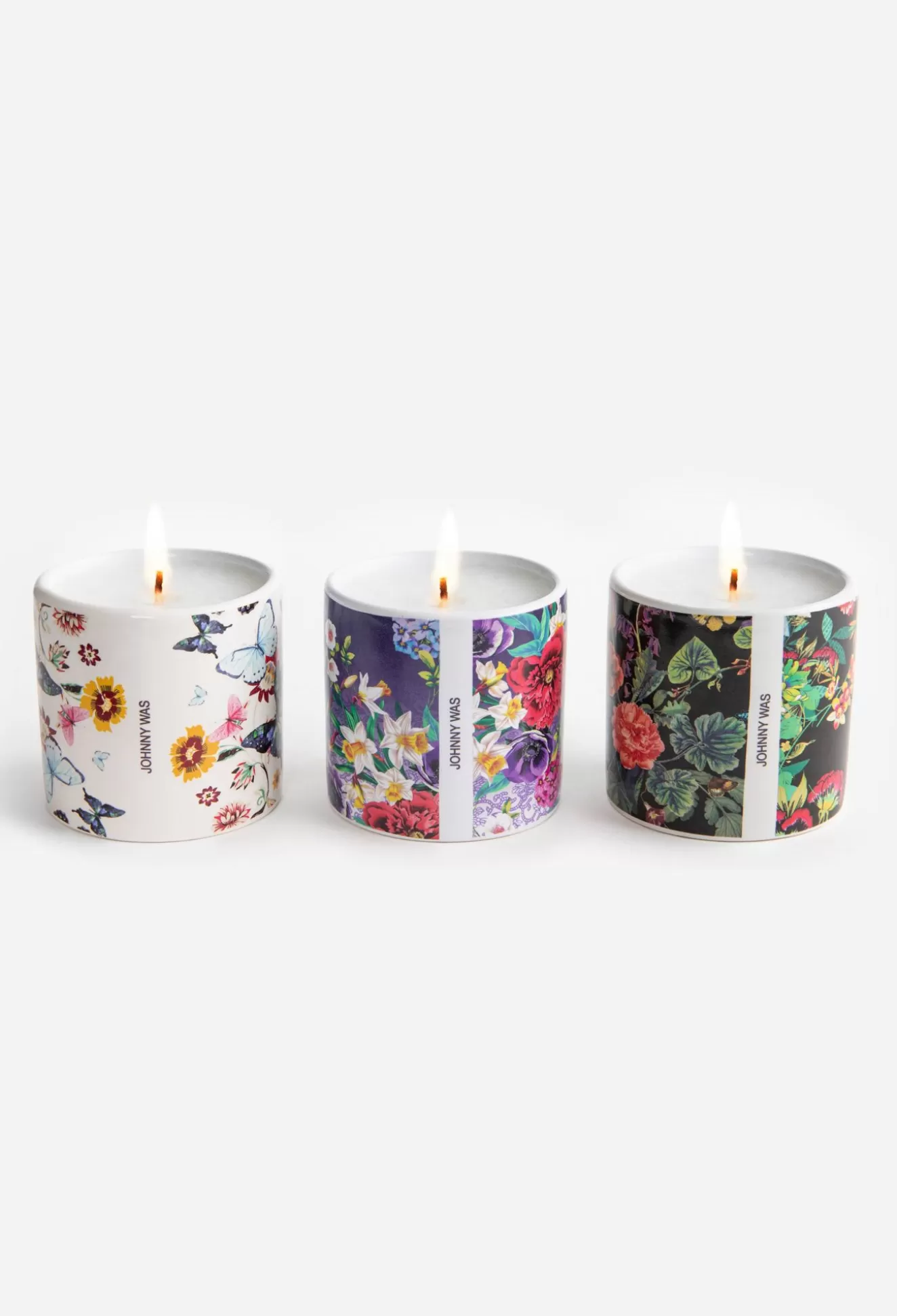 Home Fragrance>Johnny Was Fine Set Of 3 Votive Candles Multi