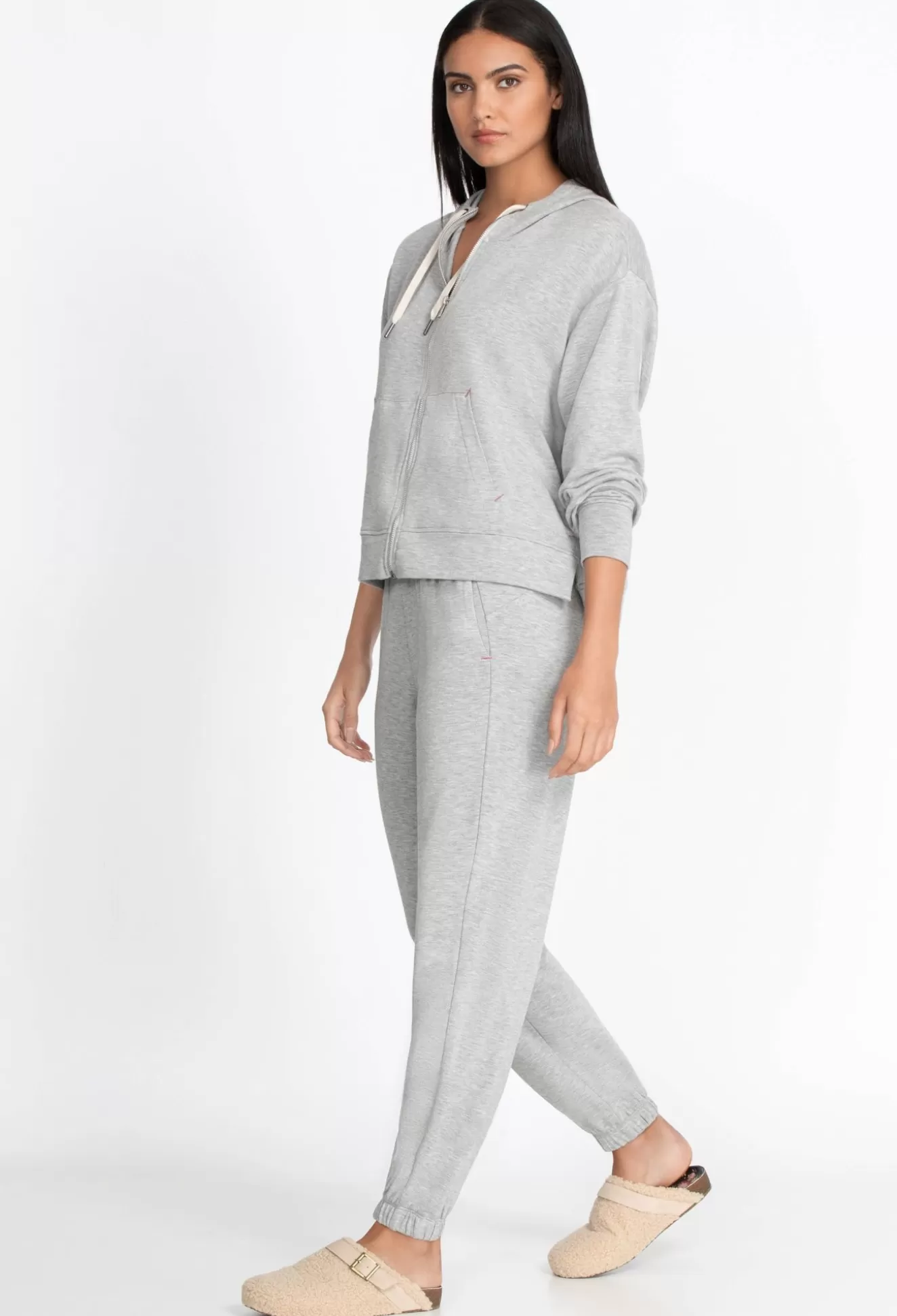 Bottoms>Johnny Was Forward Side Seam Jogger Heather Grey
