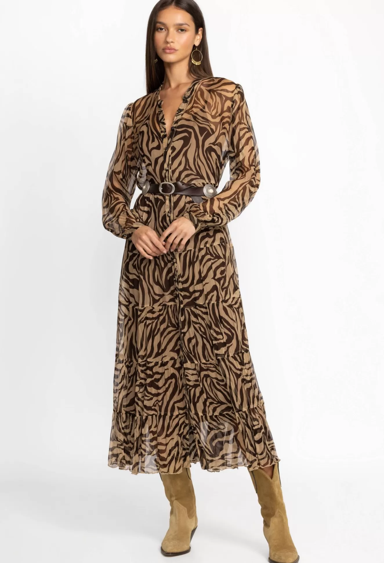 Dresses>Johnny Was Golden Days Silk Midi Dress Goldendays