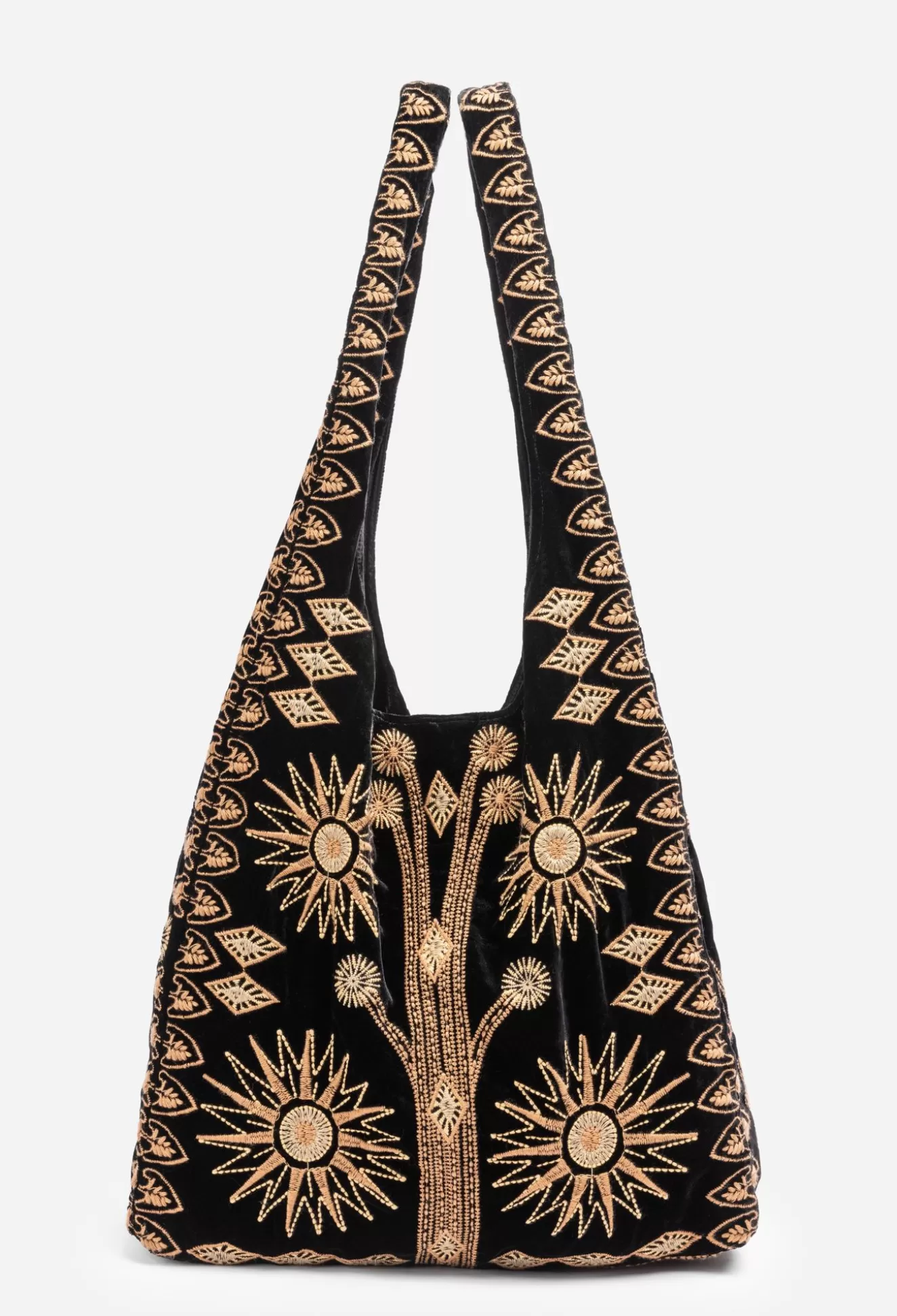 Handbags>Johnny Was Heidi Velvet Slouchy Tote Black