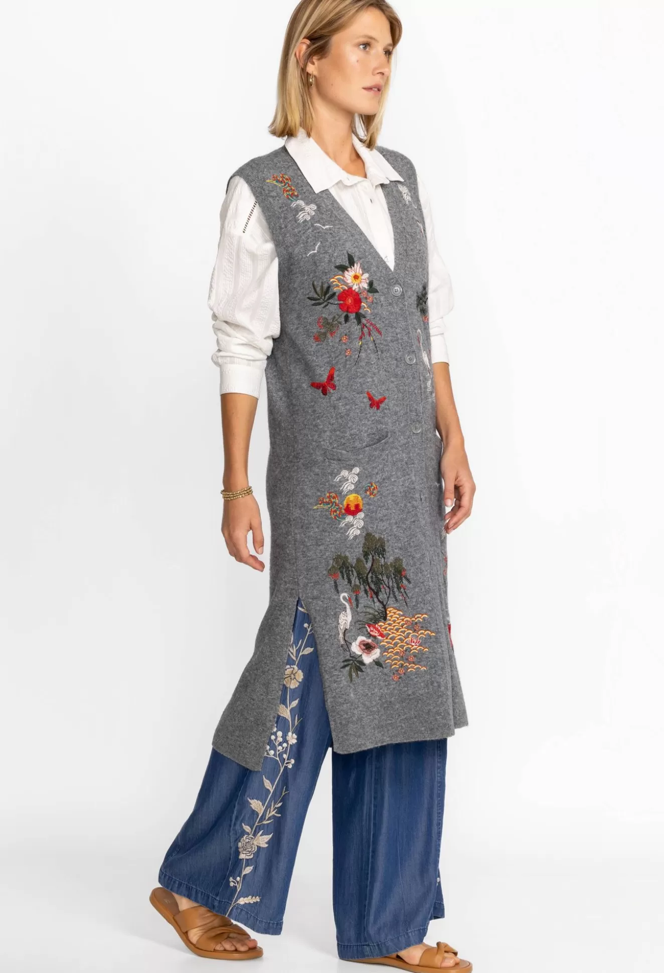 Outerwear>Johnny Was Heron Vest Gray