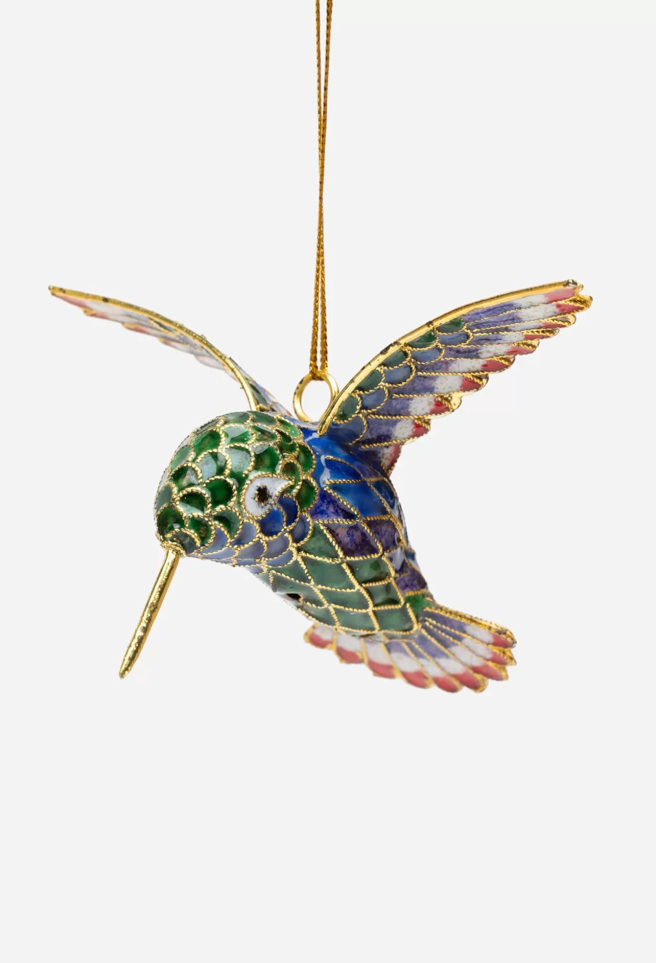 Home Accessories>Johnny Was Hummingbird Cloisonne Ornament Gold