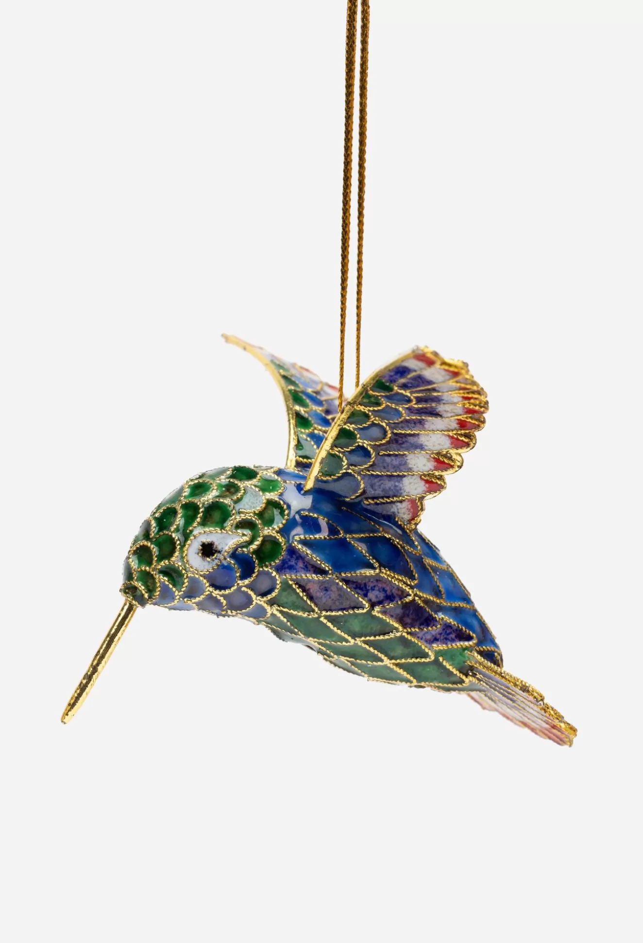 Home Accessories>Johnny Was Hummingbird Cloisonne Ornament Gold