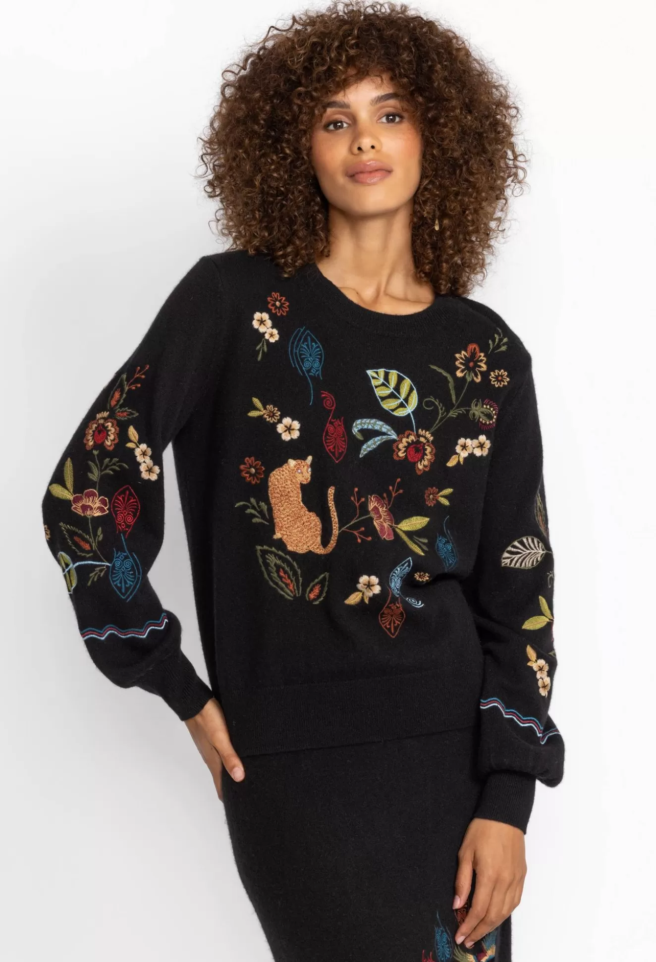 Tops>Johnny Was Isabella Sweater Top Black