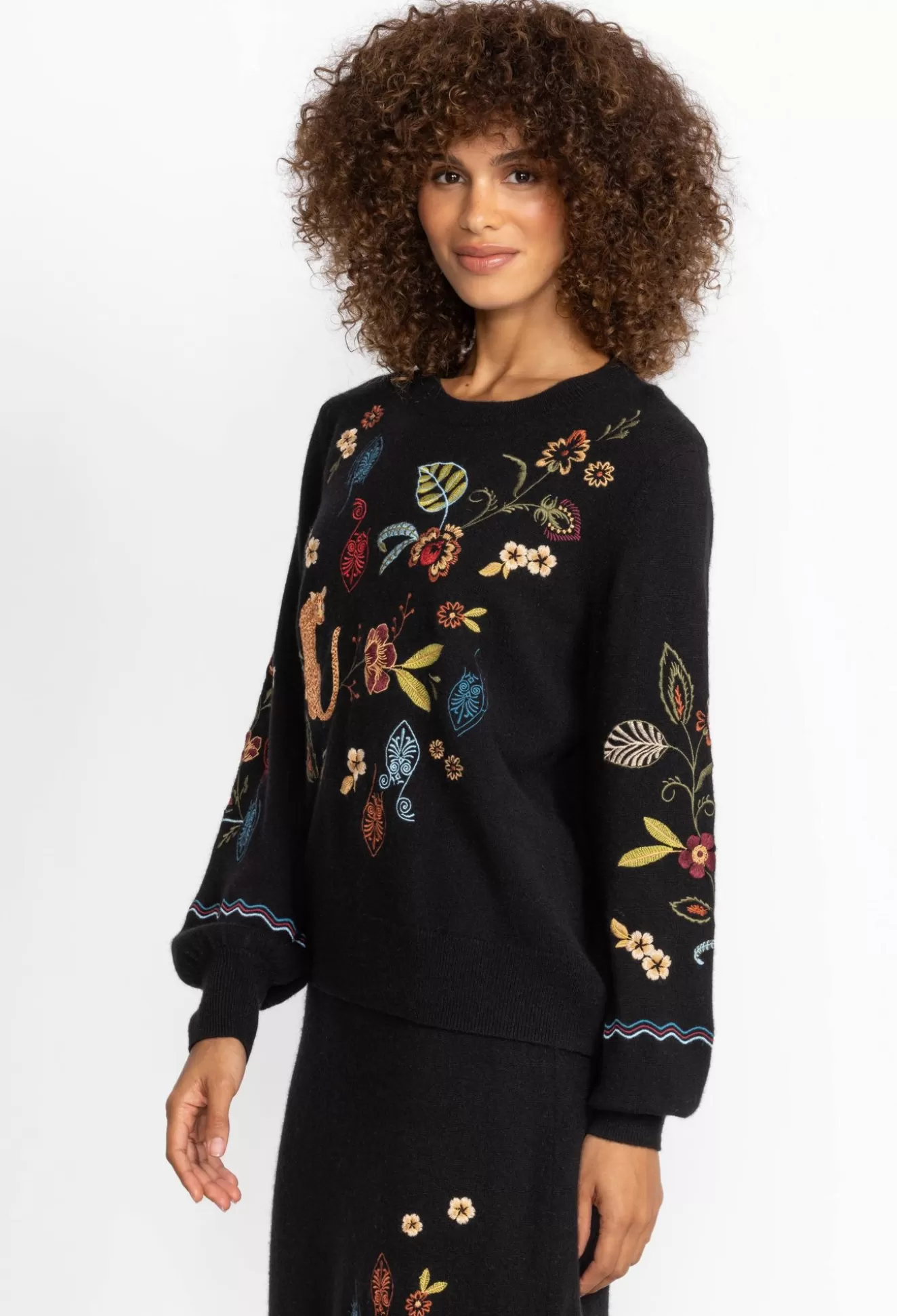 Tops>Johnny Was Isabella Sweater Top Black