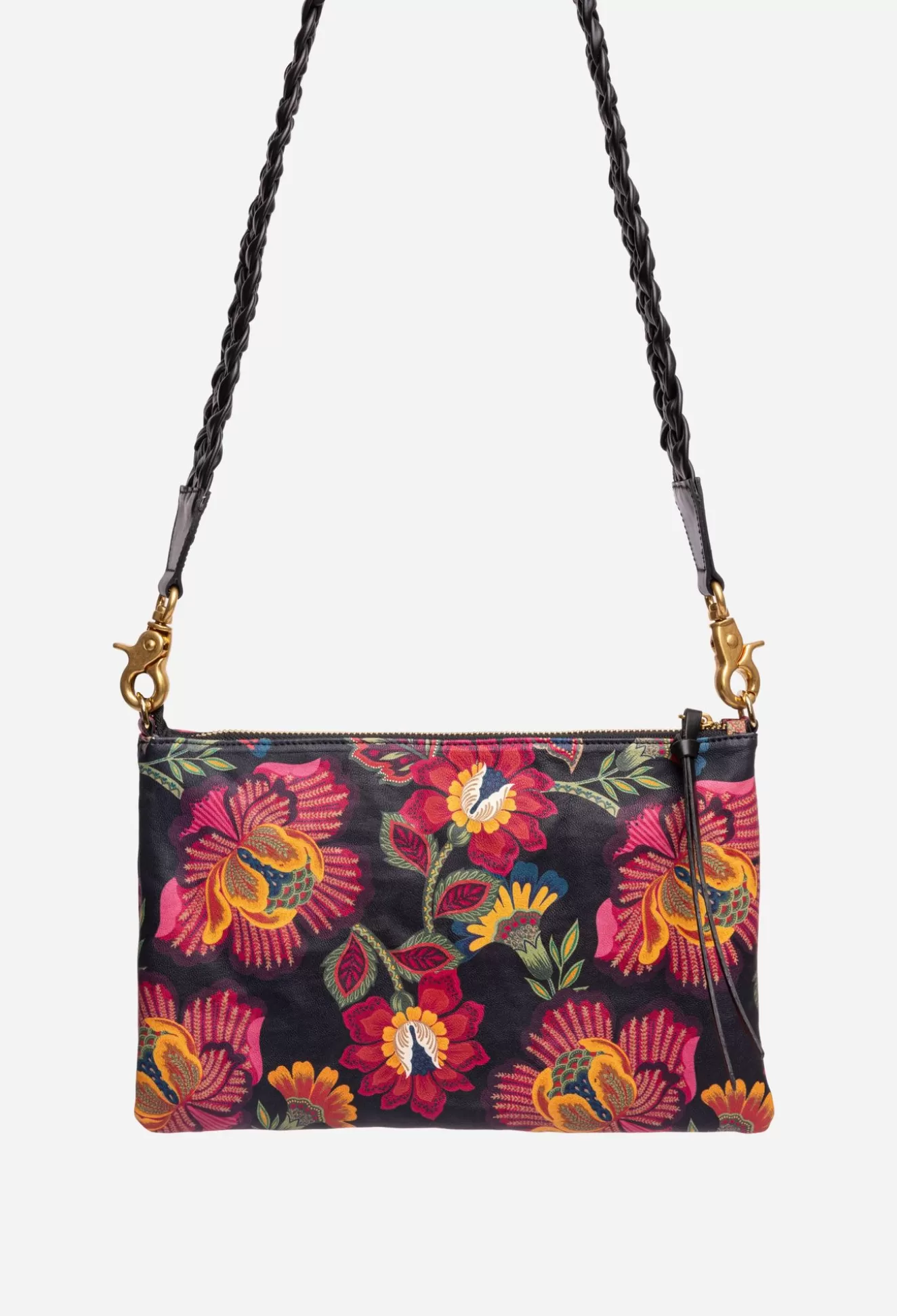 Handbags>Johnny Was Italian Leather Clutch Crossbody Sidonia