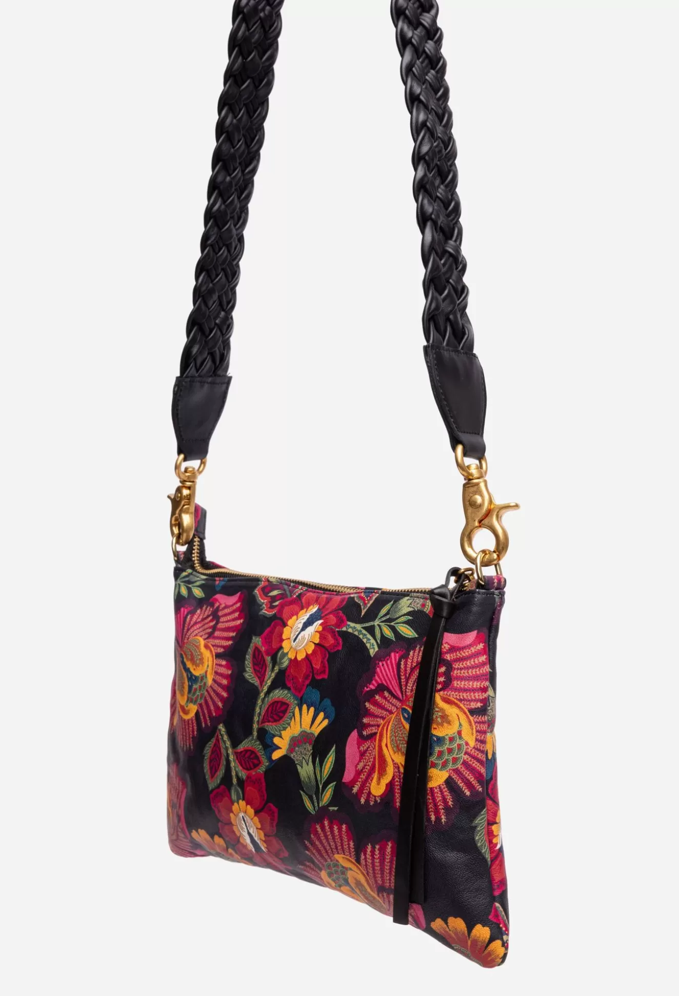 Handbags>Johnny Was Italian Leather Clutch Crossbody Sidonia