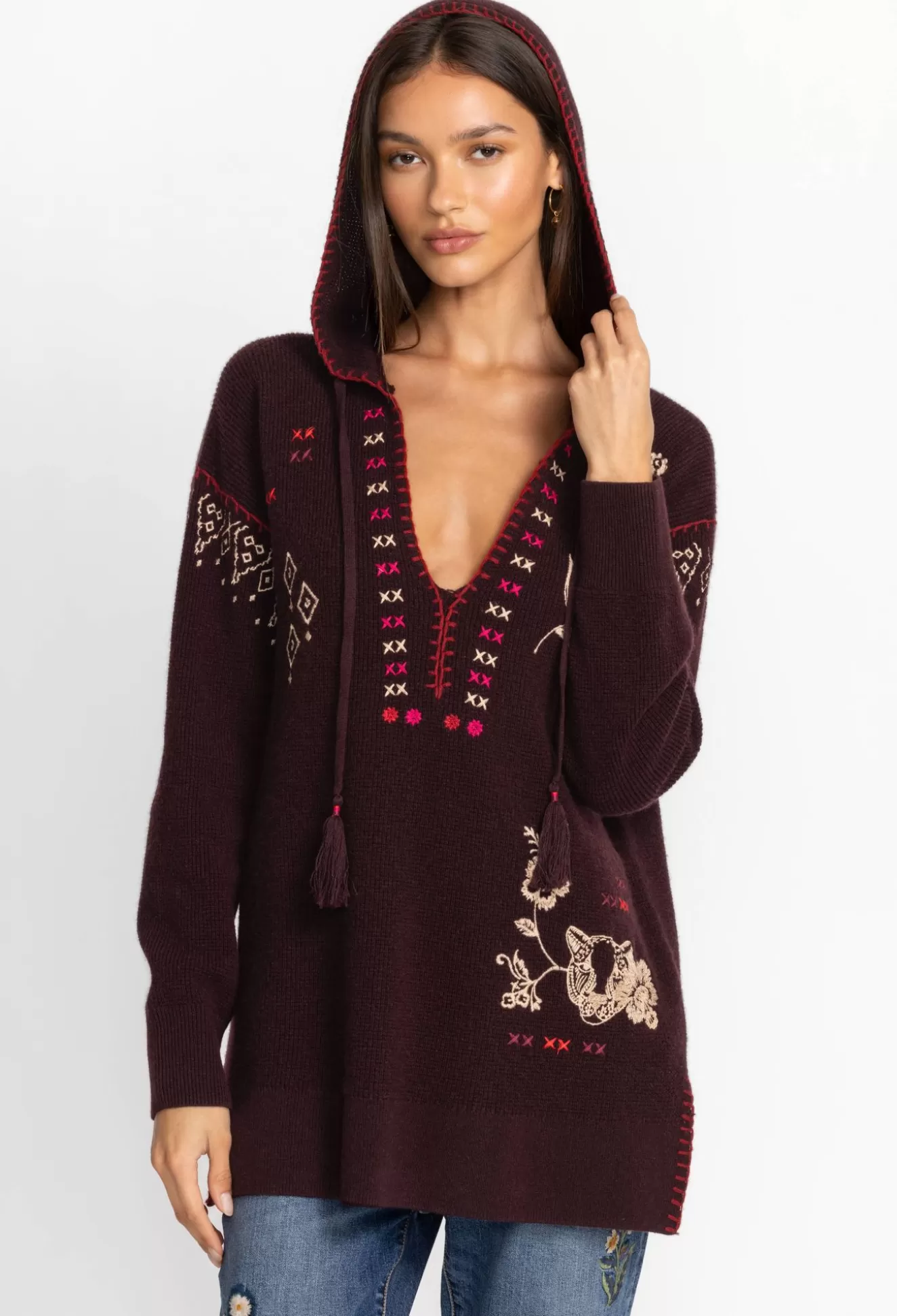 Outerwear>Johnny Was Ivey Baja Pullover Eggplant