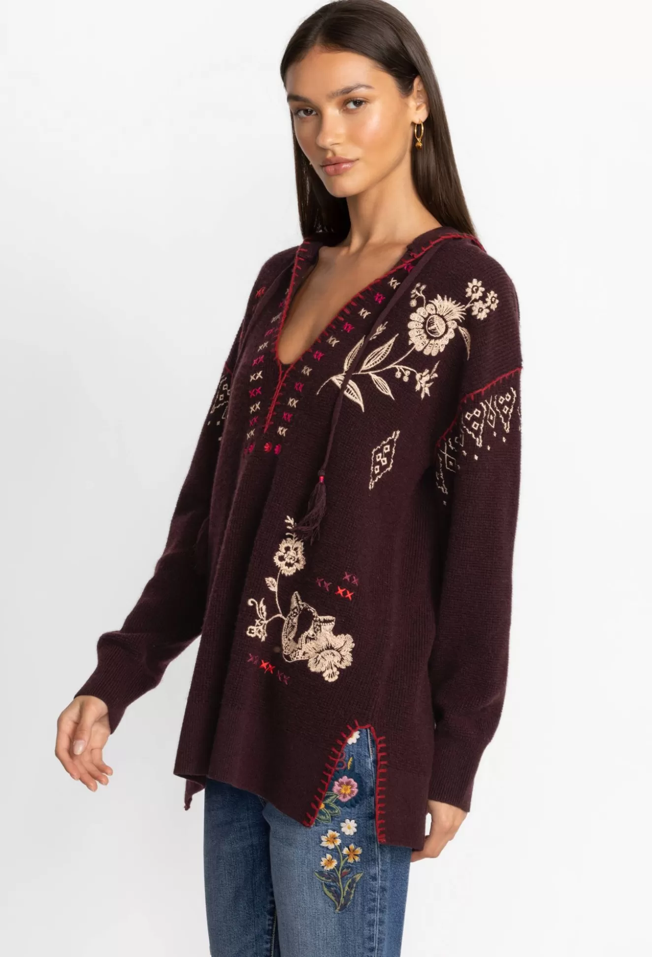 Outerwear>Johnny Was Ivey Baja Pullover Eggplant
