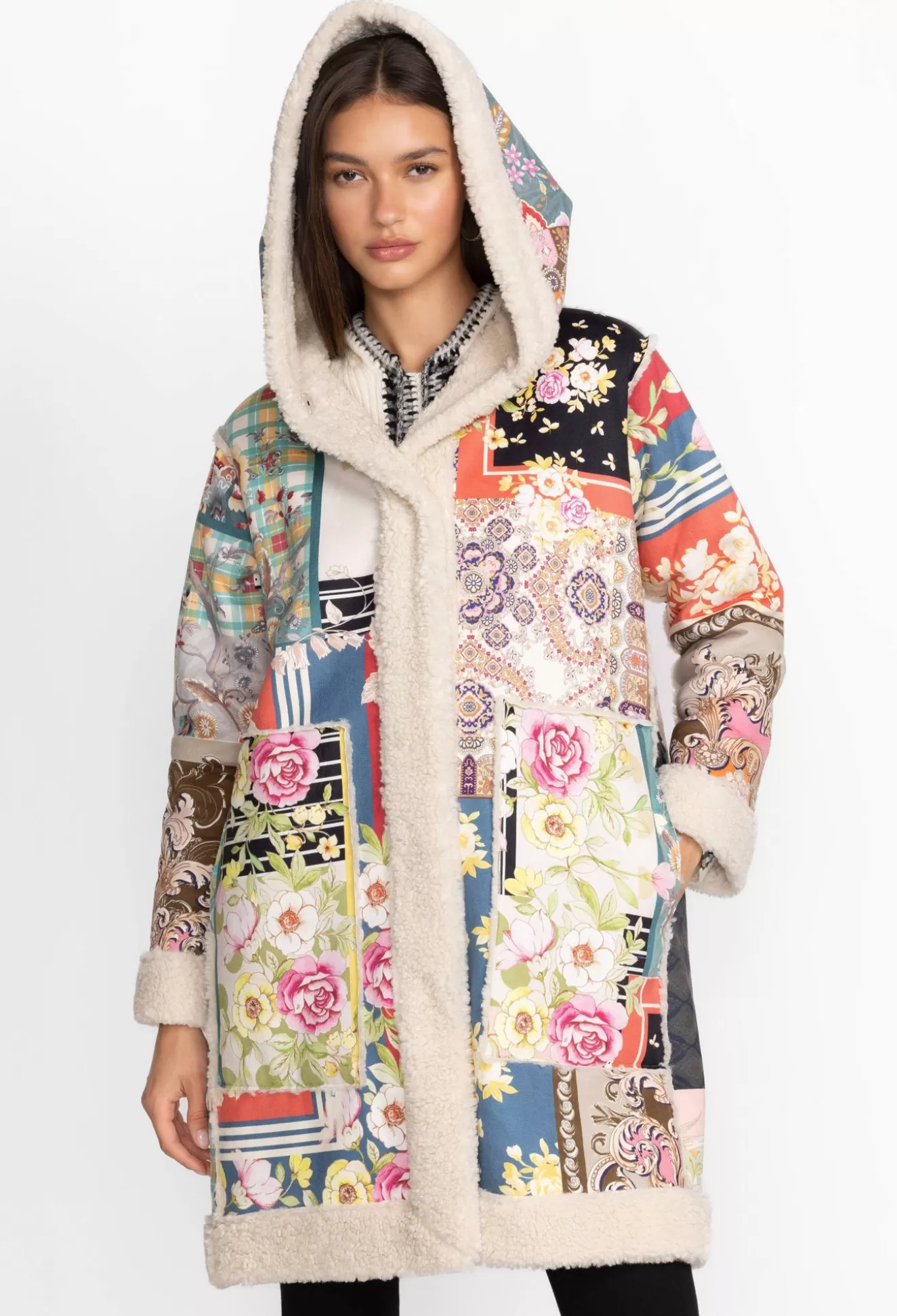 Outerwear>Johnny Was Kerry Suede Coat Multi