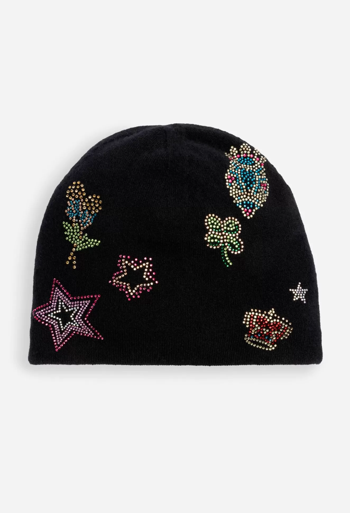 Fashion Accessories>Johnny Was Ladie Rhinestone Beanie Black