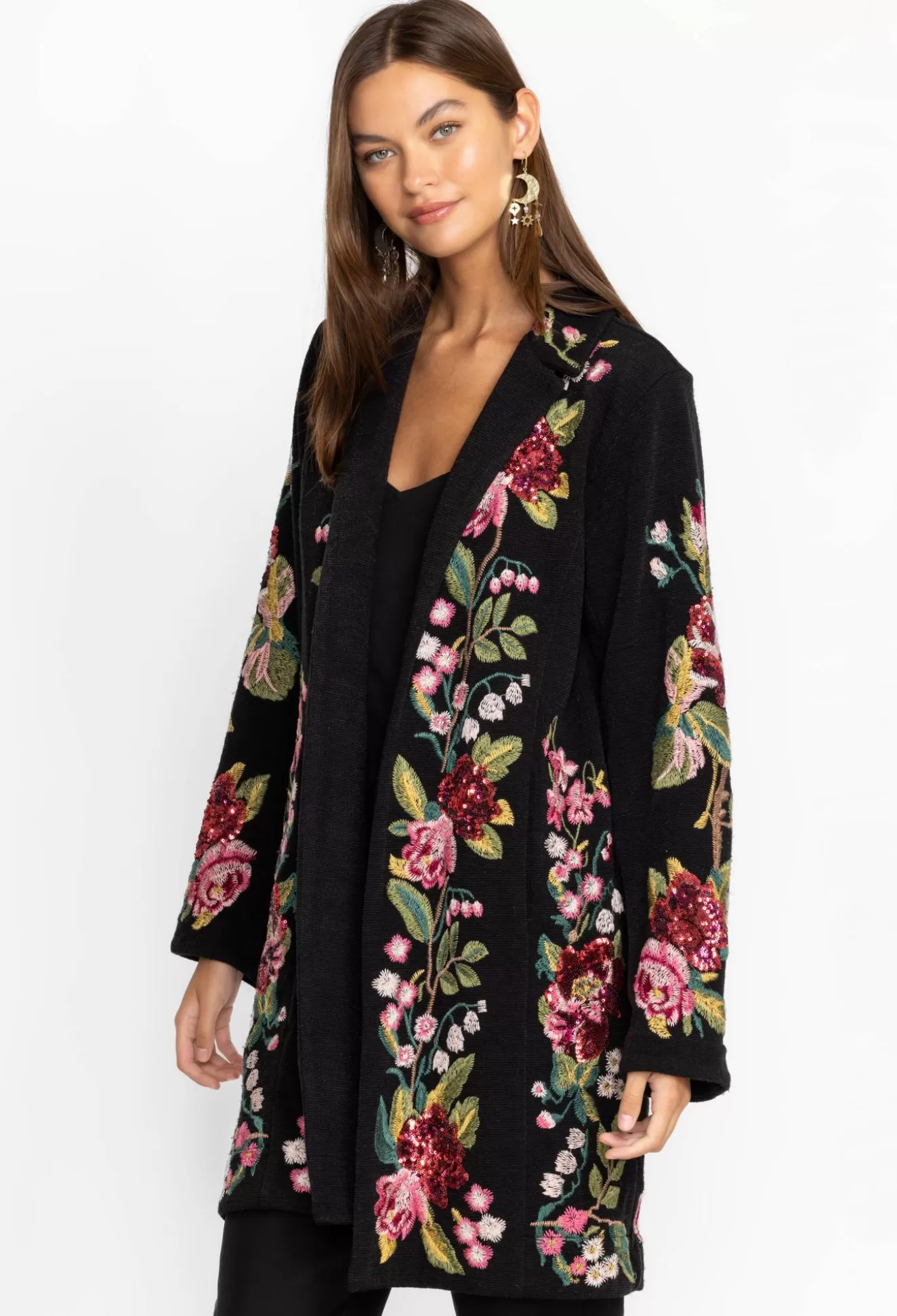 Outerwear>Johnny Was Lois Sequin Blazer Black