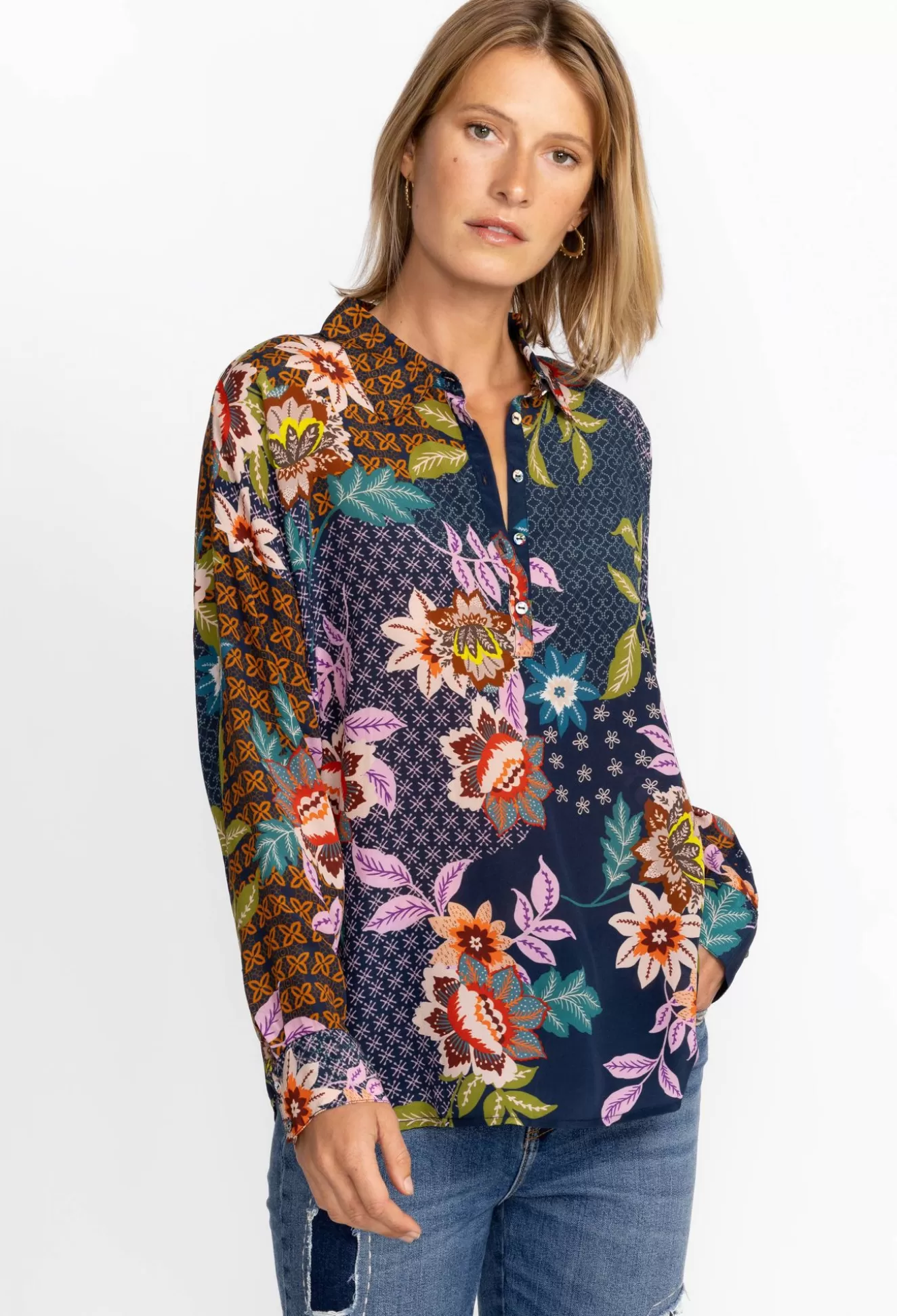 Tops>Johnny Was Lotus Blouse Delfino