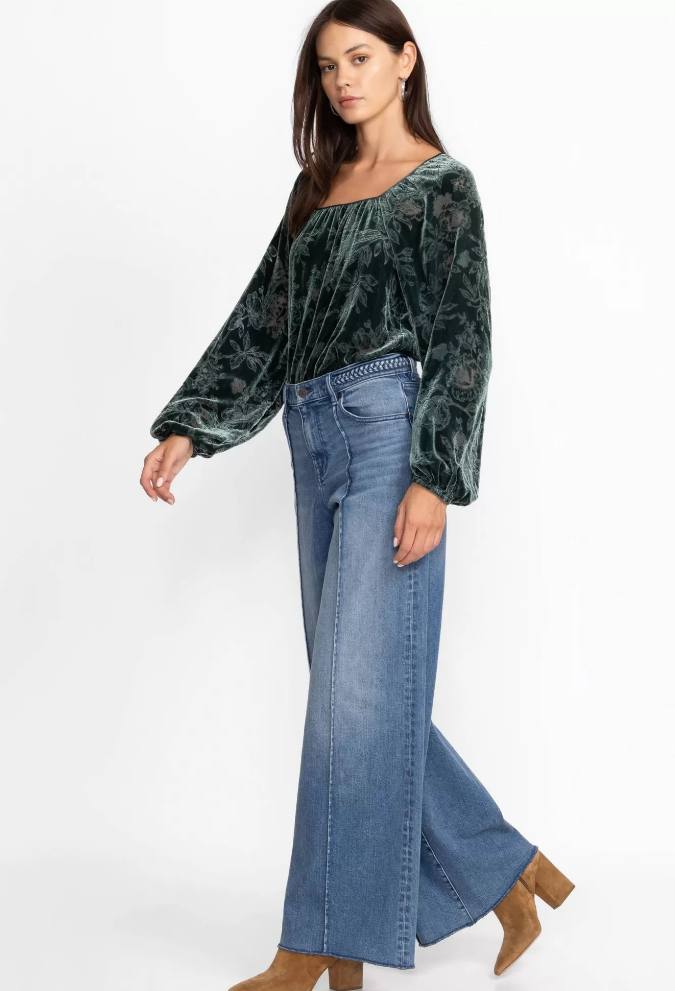 Bottoms>Johnny Was Maldives Wide Leg Jean Medium Wash